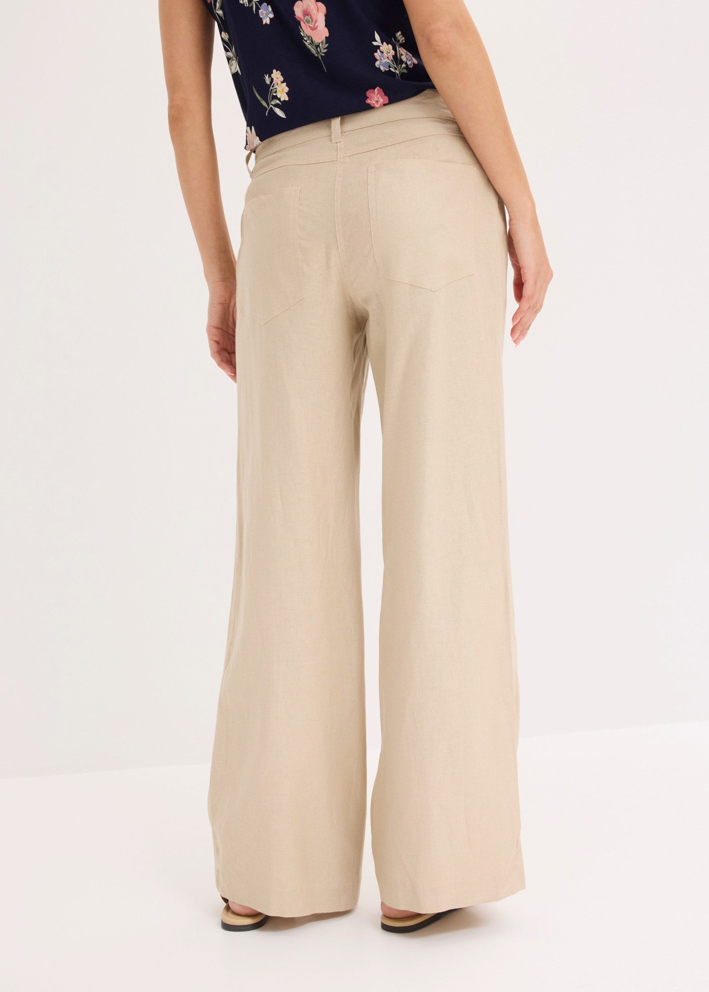 bonprix Palazzohose aus Leinen und Viskose, Loose Fit, eleganter Stil