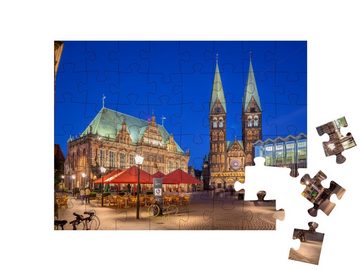 puzzleYOU Puzzle Bremer Marktplatz im Zentrum der Hansestadt Bremen, 48 Puzzleteile, puzzleYOU-Kollektionen Bremen, Deutsche Großstädte