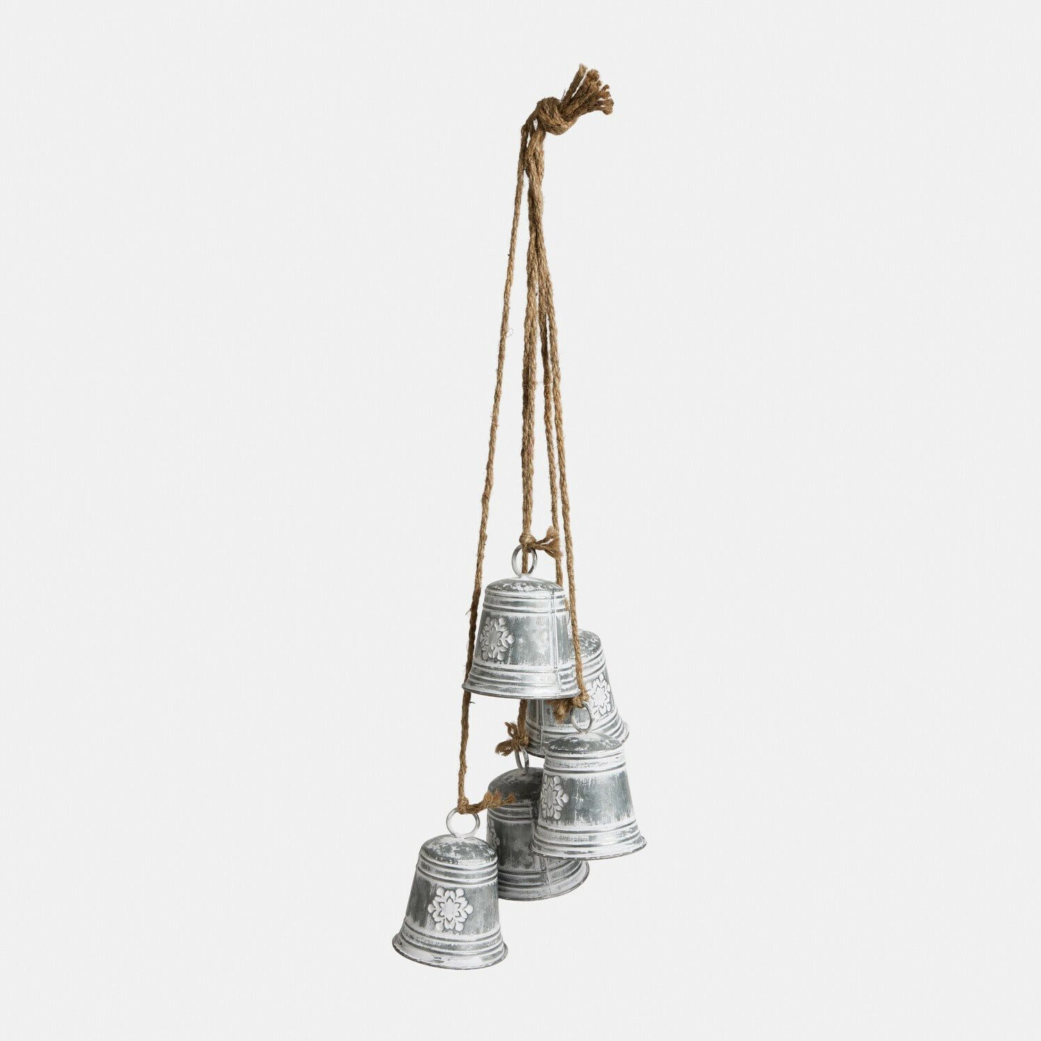 Mirabeau Weihnachtsfigur Deko-Glöckchen 5er Set Kerygolds antikgrau (5er Set, 5er Set), Weihnachten, Winter, Festtage, Glocke, Blüten-Reliefverzierungen