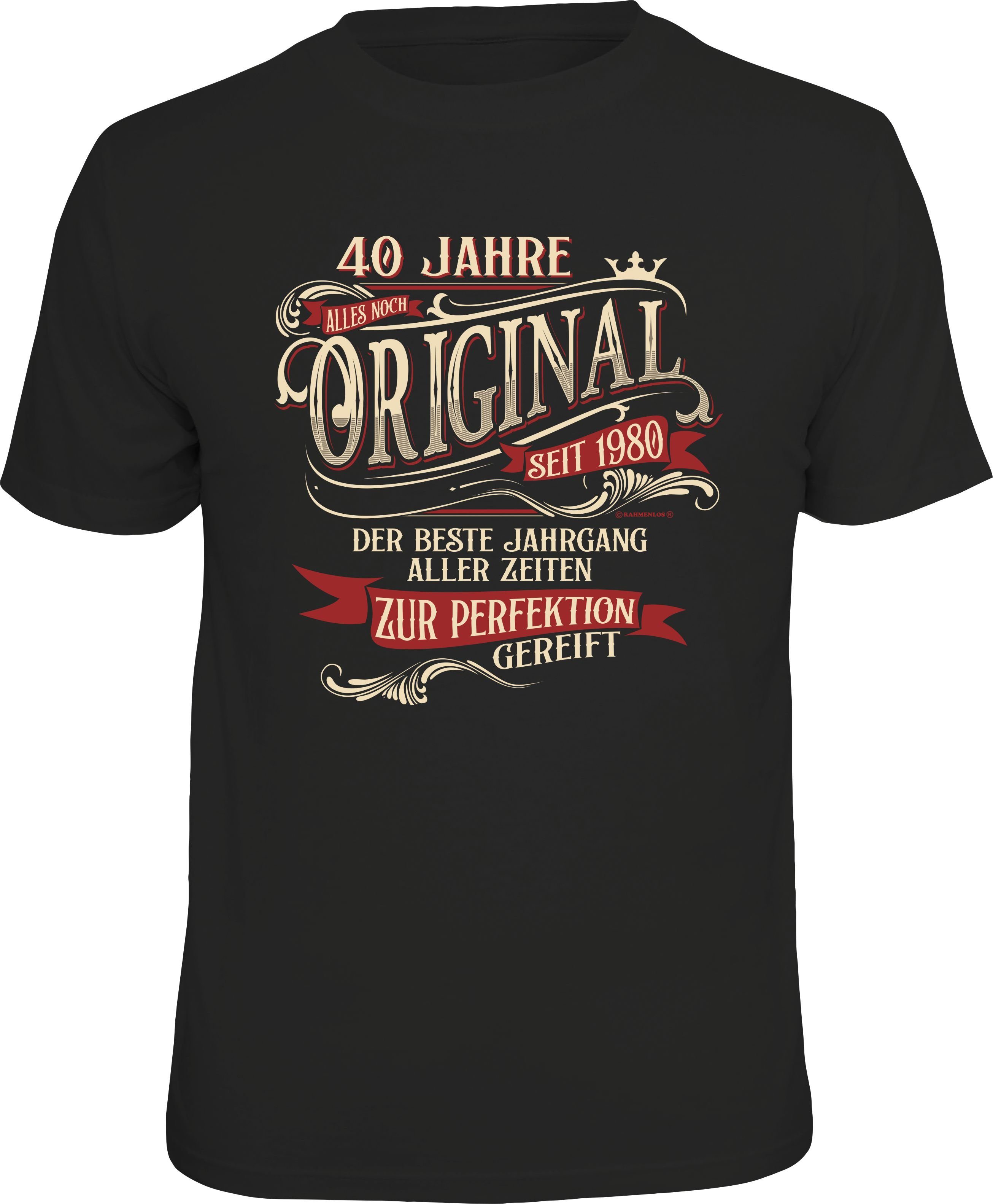Rahmenlos TShirt mit coolem Print »40. Geburtstag« online kaufen OTTO