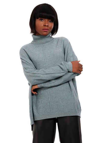 YC Fashion & Style Rollkragenpullover »Oversized Pullover aus Feinstrick One Size« (1-tlg) in melierter Optik