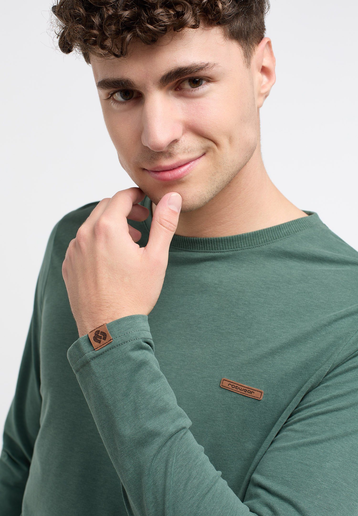 Vegane Langarmshirt Mode ZAKI Ragwear GREEN PINE & Nachhaltige