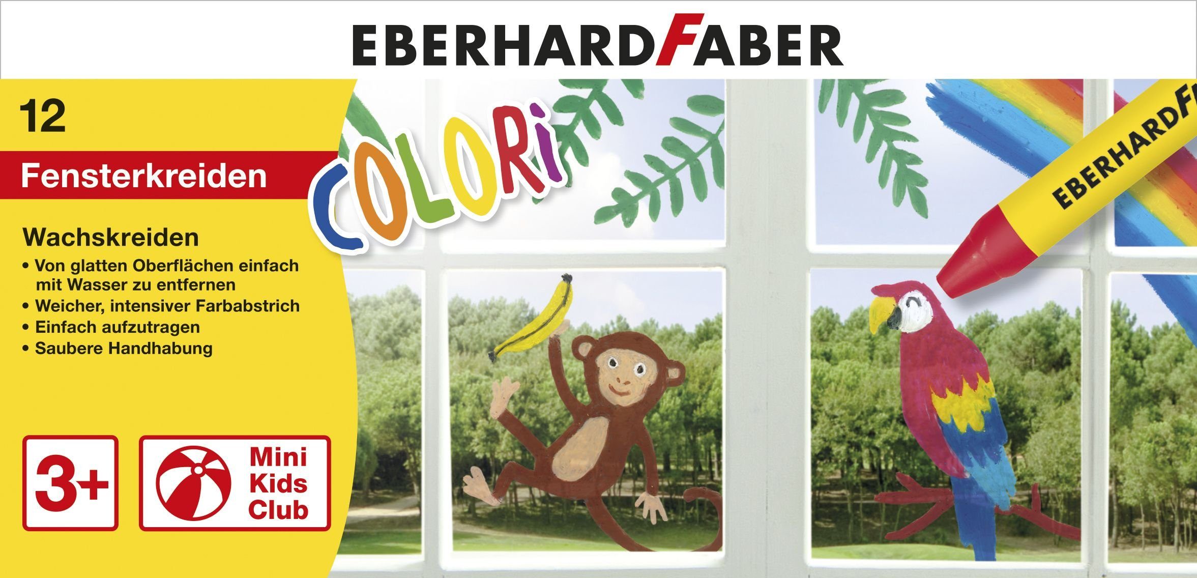 Eberhard Faber Handgelenkstütze 12 EBERHARD FABER COLORI Wachsmalkreiden farbsortiert