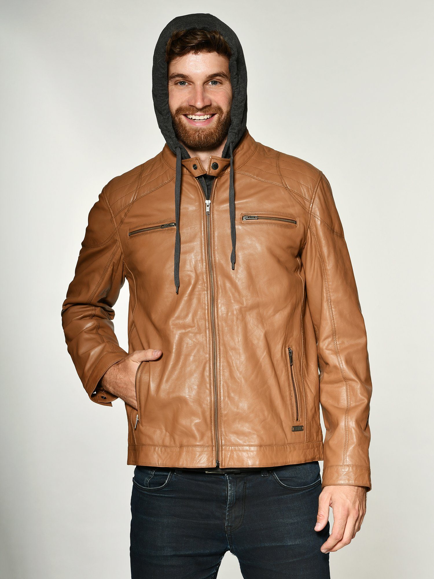 Foster cognac MUSTANG Lederjacke