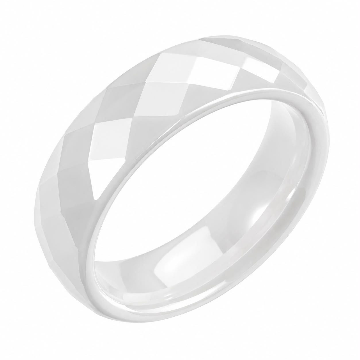 Taffstyle Fingerring Keramikring Partnerring Verlobungsring Elegant Prisma Ring Facettiert (Eleganter Ring aus Keramik mit Prisma Facetten – ideal als Geschenk)
