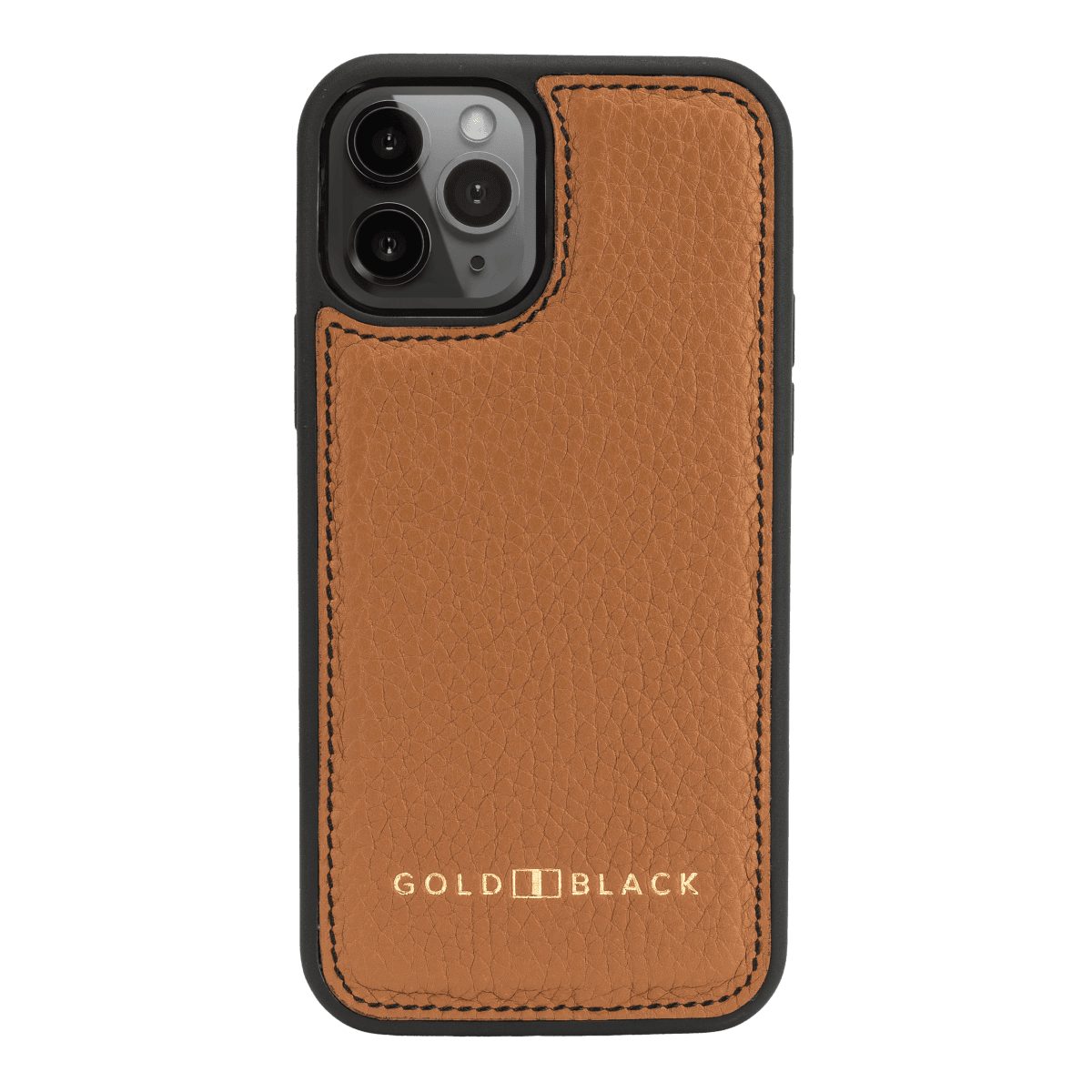 GOLDBLACK Handyhülle iPhone 12 / 12 Pro Lederhülle Nappa Braun