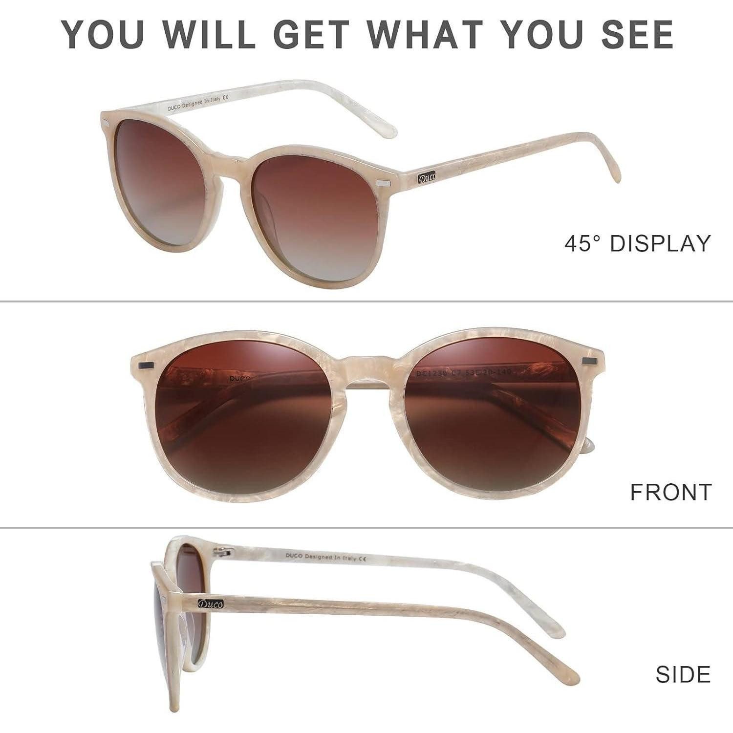 LuxusKollektion Retrosonnenbrille Damensonnenbrille retro polarisiert UV400 Acetatrahmen leicht