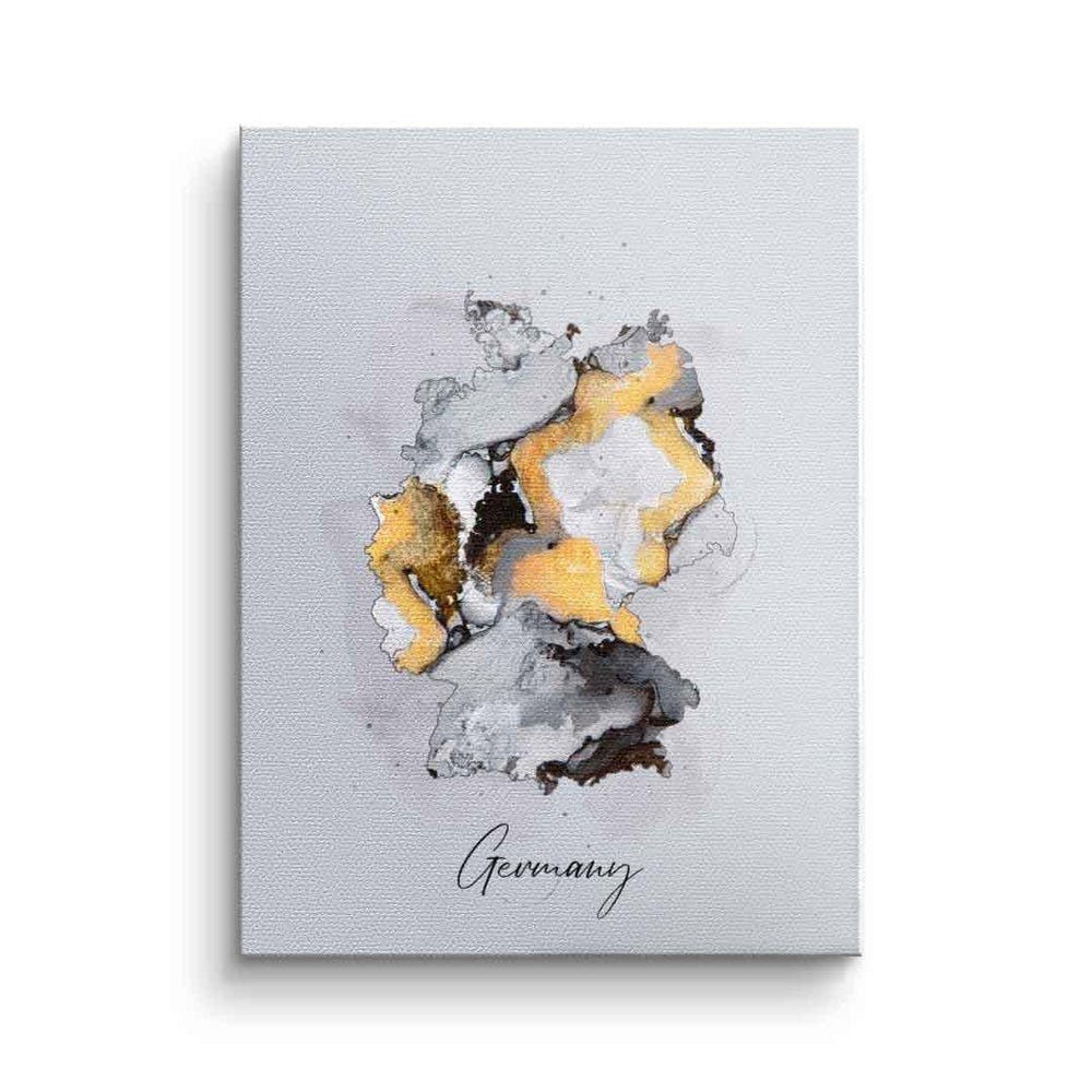 DOTCOMCANVAS® Leinwandbild Abstract Countries - Germany, Deutschland Leinwandbild Germany abstrakt weiß gold elegant Wandbild