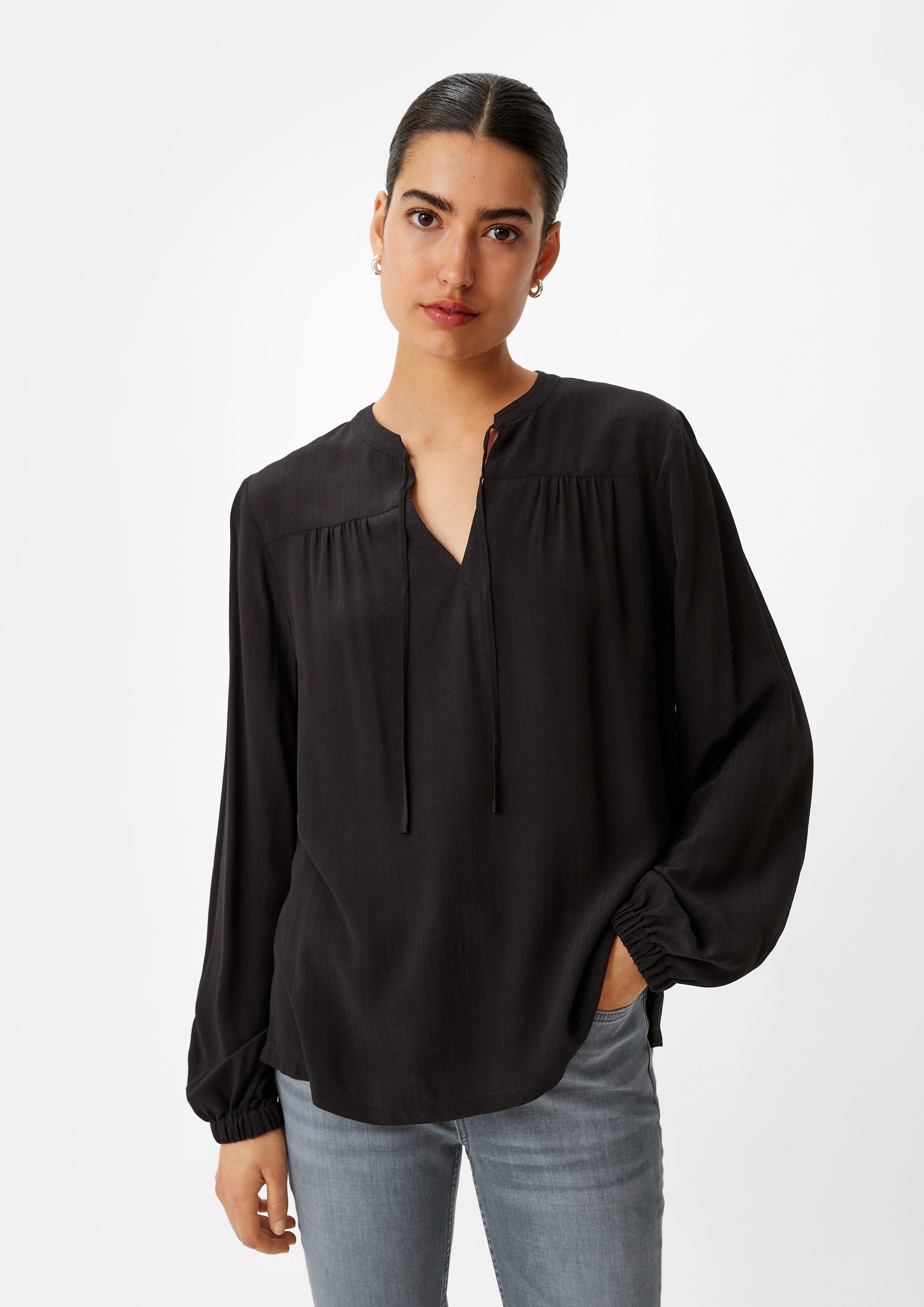 Langarmbluse Bluse aus Viskose