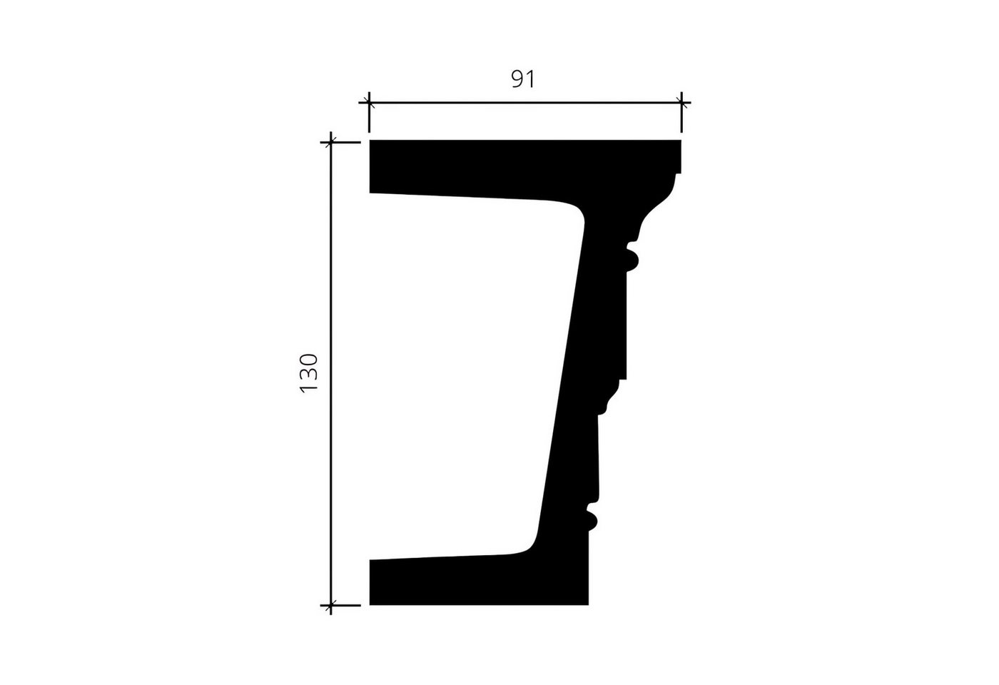 Thumbnail - Profhome Zierleiste S-126003, Polyurethan Hartschaum, 1-St., 1 MUSTERSTÜCK Architrav Stuckleiste ca. 10 cm lang