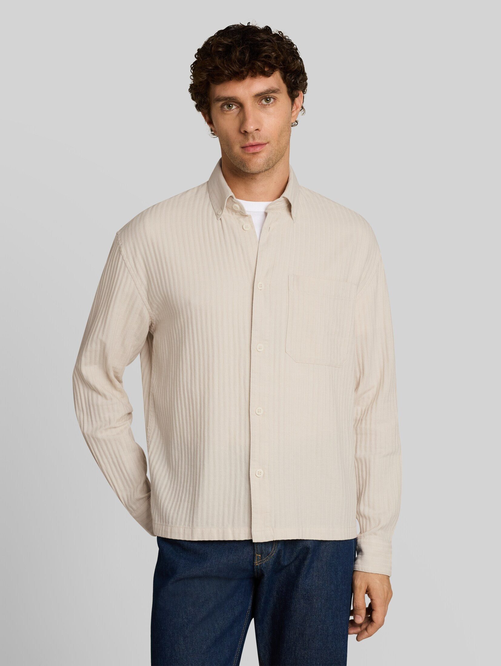 TOM TAILOR Denim Langarmhemd Blusen & Shirts Loose Fit Hemd aus Baumwolle