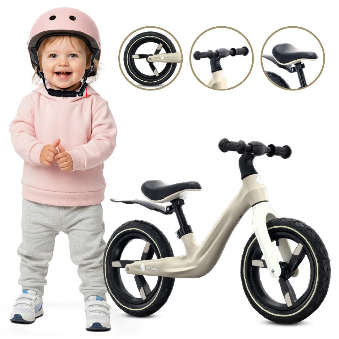 Sun Baby Laufrad SUN BABY Sport Laufrad 12 Zoll Luftreifen Nylonrahmen - Beige