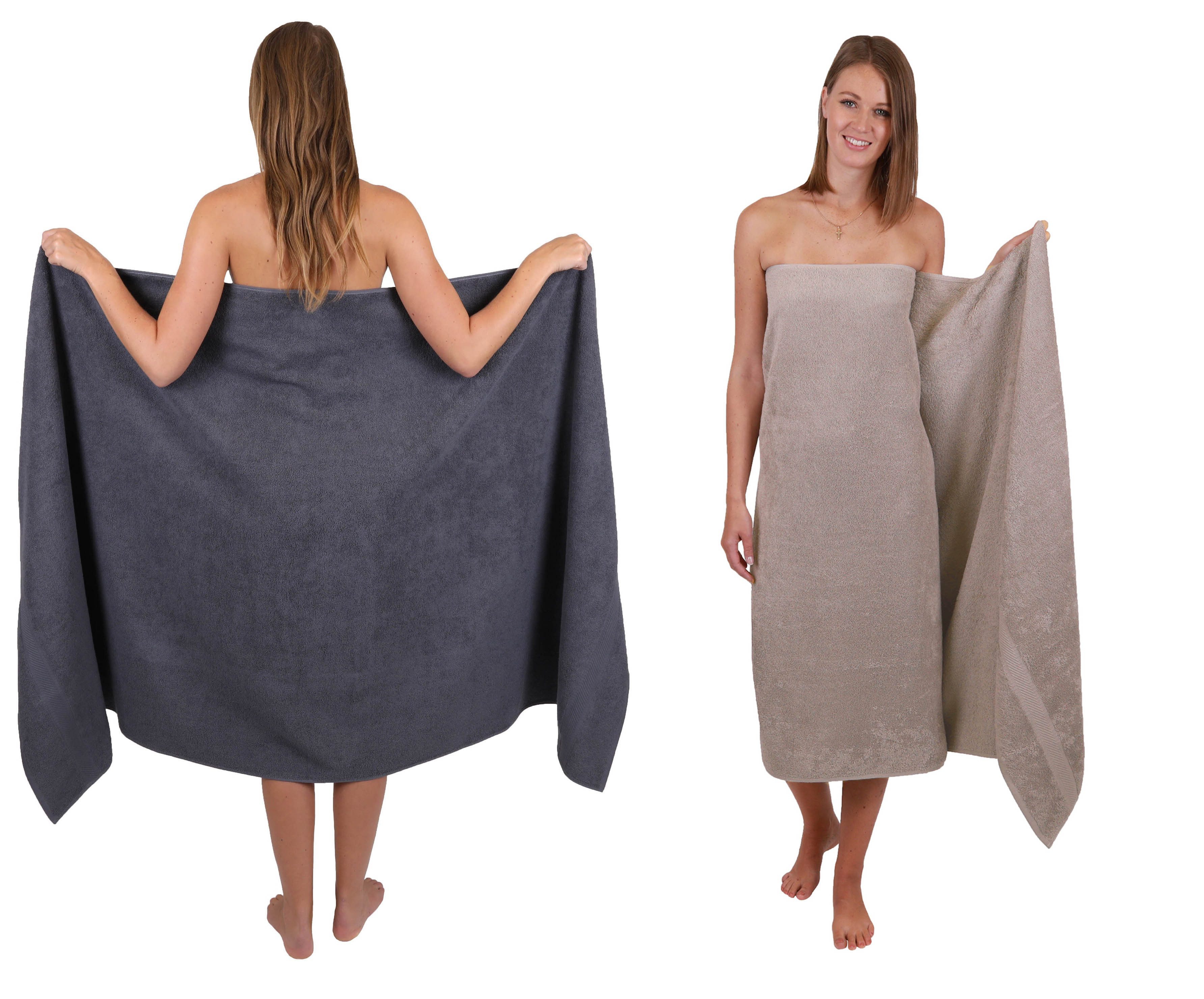 Betz Badetuch 2 Stück Badetücher groß XXL PALERMO Größe 100 x 200 cm, 100% Baumwolle (Set)