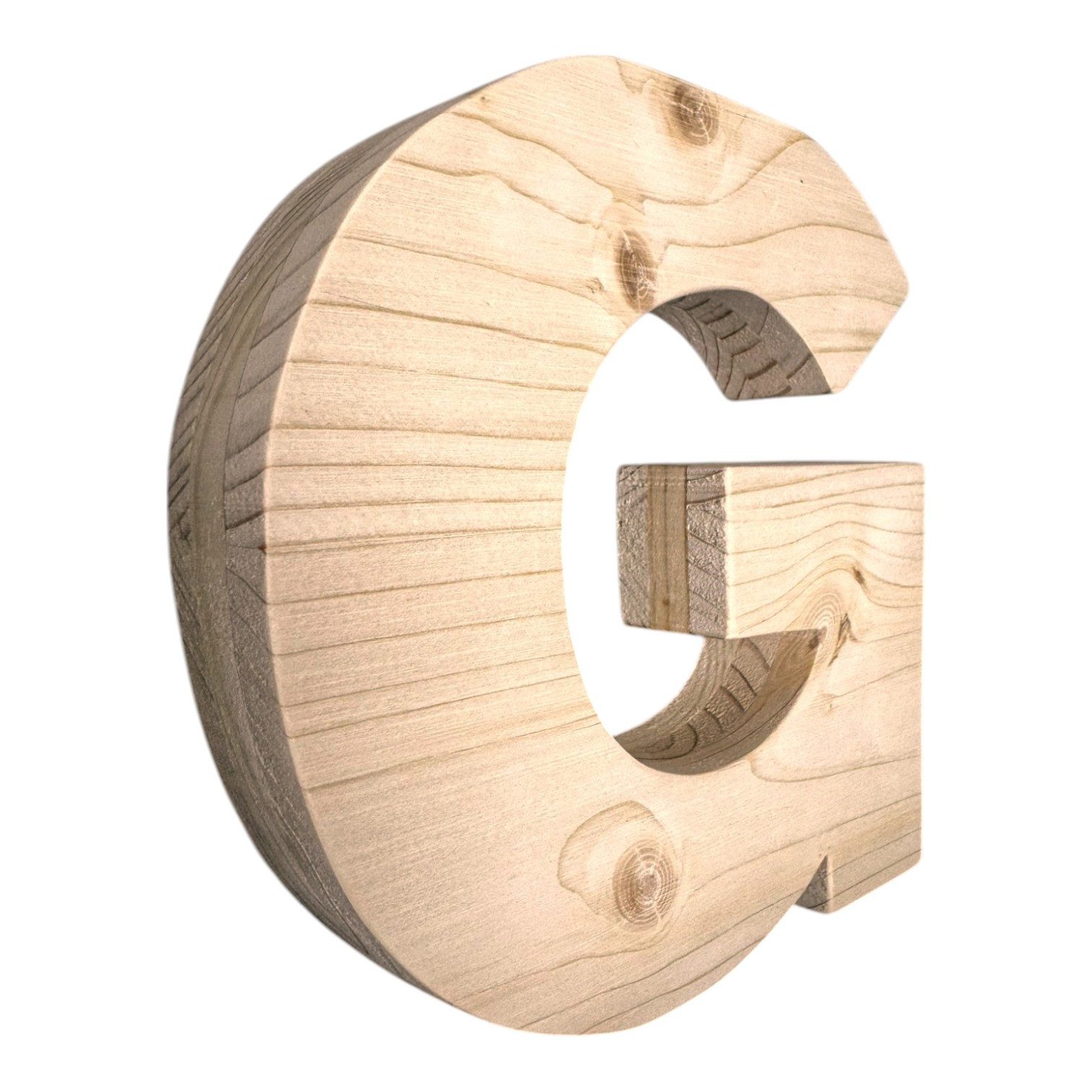 Zayno Deko-Buchstaben Holzbuchstabe "G" aus massivem Fichtenholz (Packung, 1 St., Fördert das Kennenlernen des Alphabetes), in liebevoller Handarbeit aus hochwertigem Fichtenholz gefertigt.