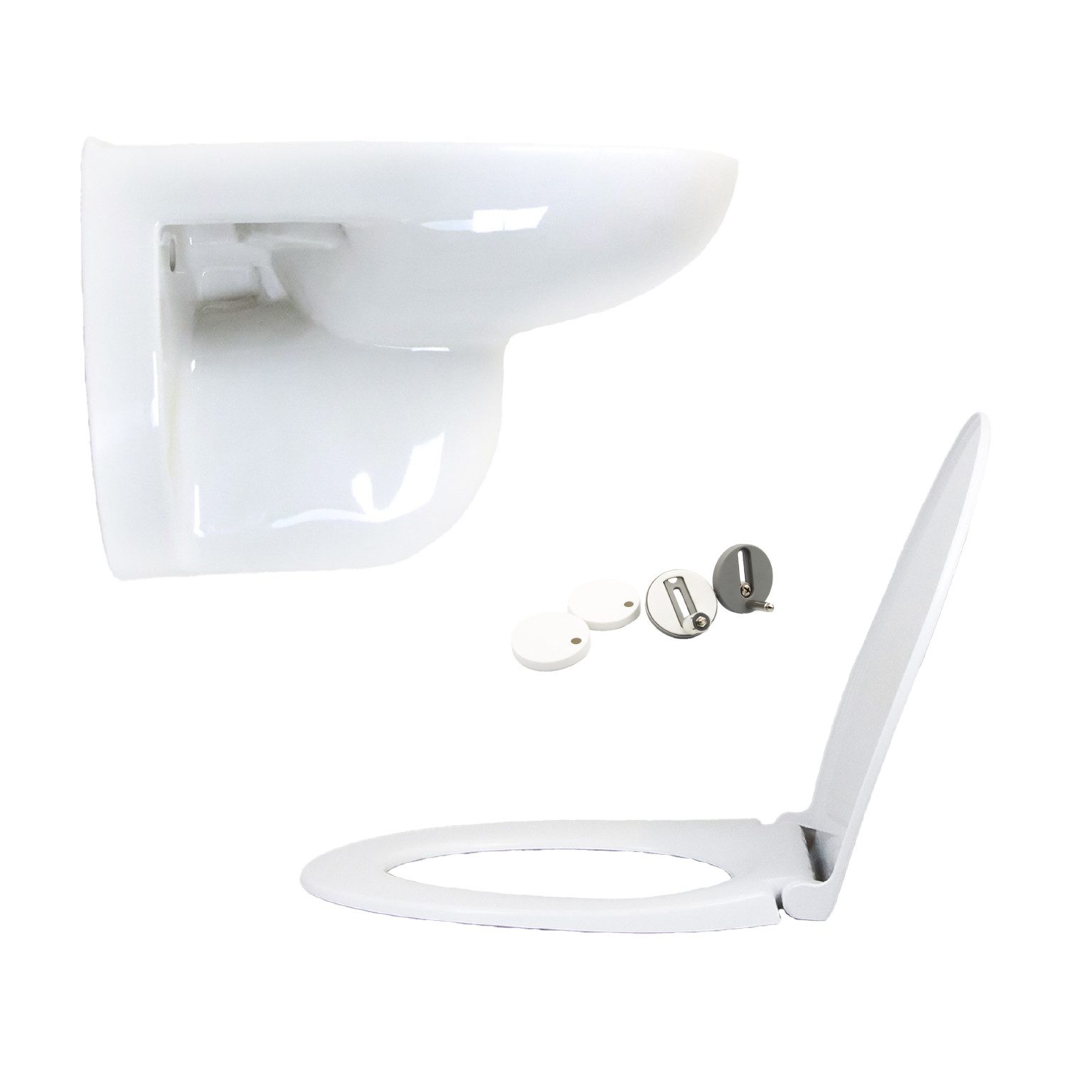 Stabilo Sanitär Tiefspül-WC Hänge-WC Weiß Keramik mit Softclose-Sitz