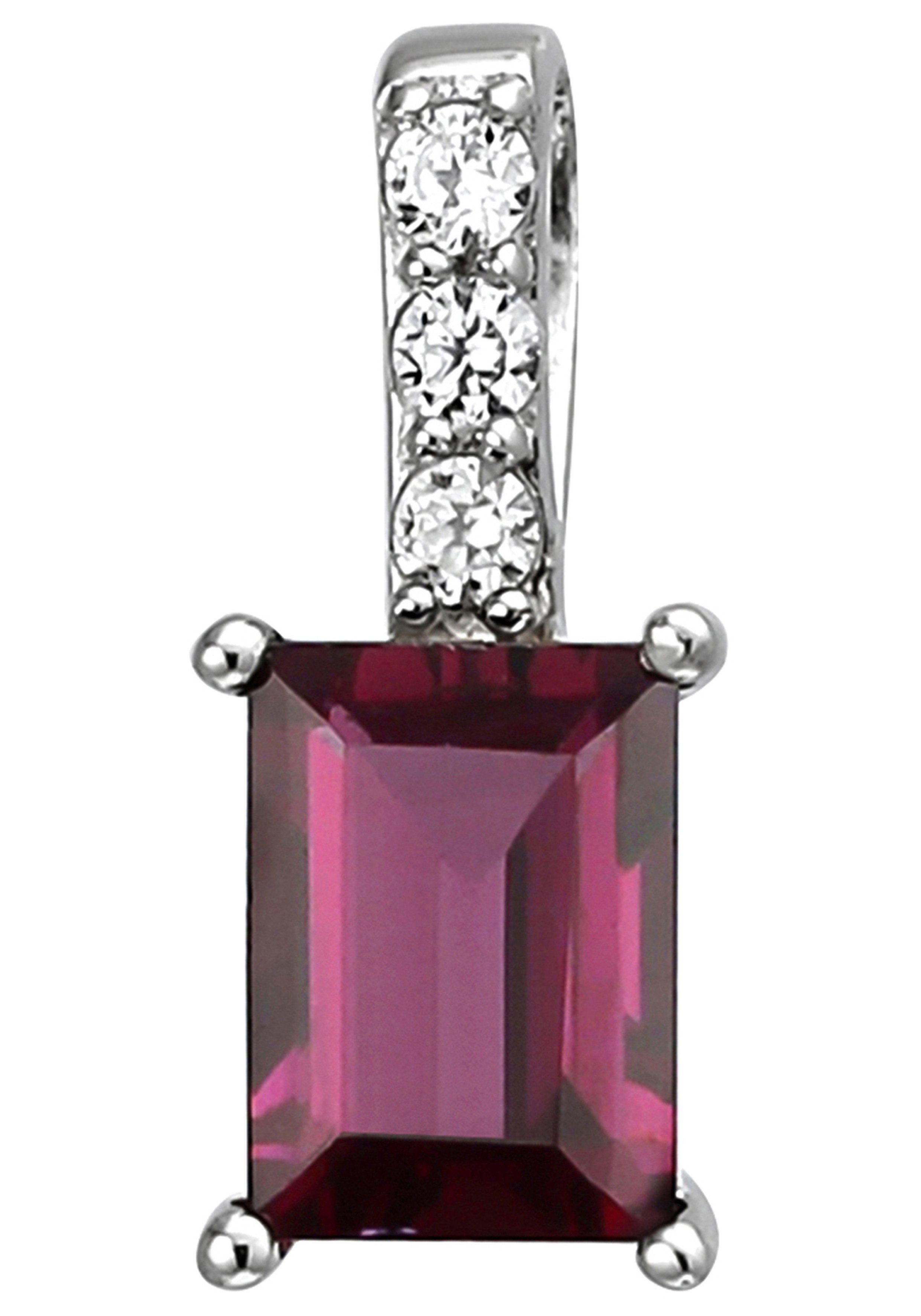 Kettenanhänger Anhänger mit Rhodolith und 3 Zirkonia