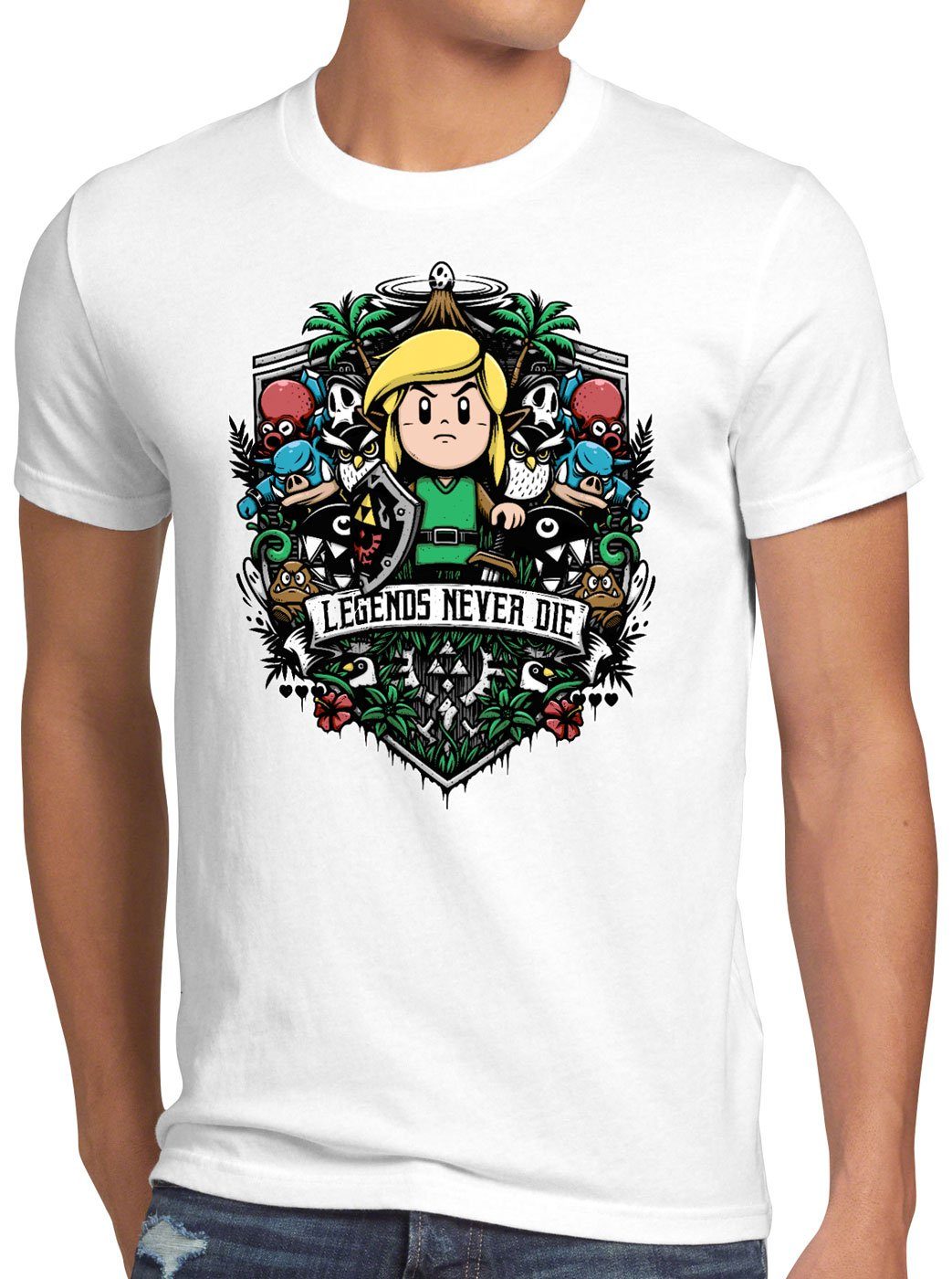 Cocolint switch Legend Print-Shirt T-Shirt hyrule weiß Herren awakening style3