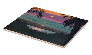 Posterlounge Holzbild Félix Édouard Vallotton, Sonnenuntergang, Wohnzimmer Malerei