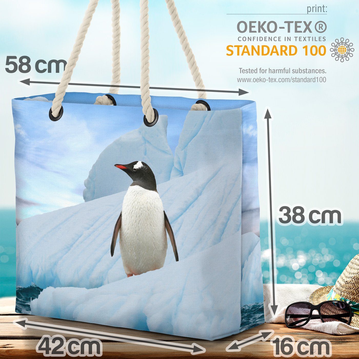 südpol australien Pinguin Strandtasche (1-tlg), eisberg VOID pinguin Eis Eisscholle Antarktis po