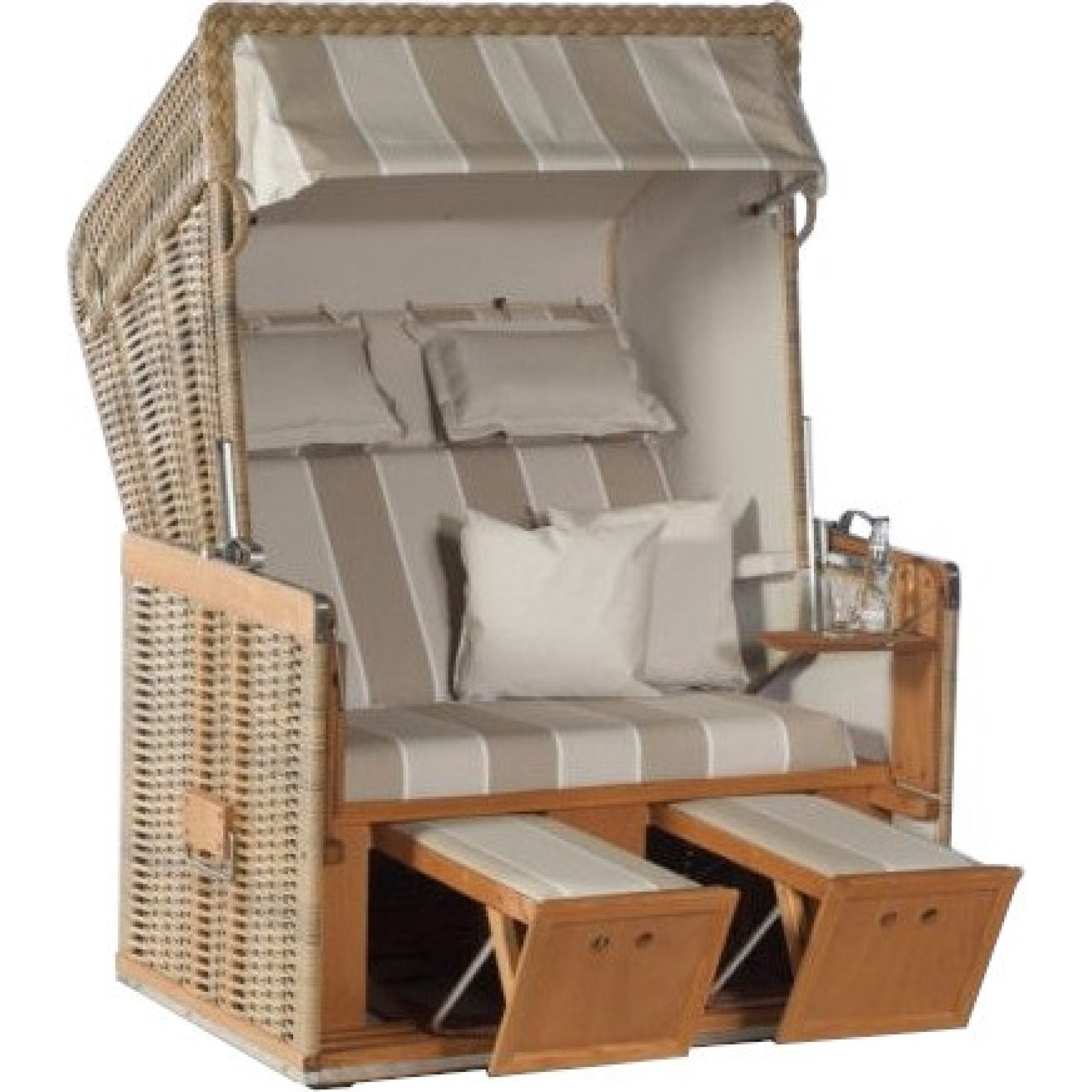 SonnenPartner Strandkorb Sonnenpartner Gartenstrandkorb "Konsul" 2-Sitzer, Halbliegemodell