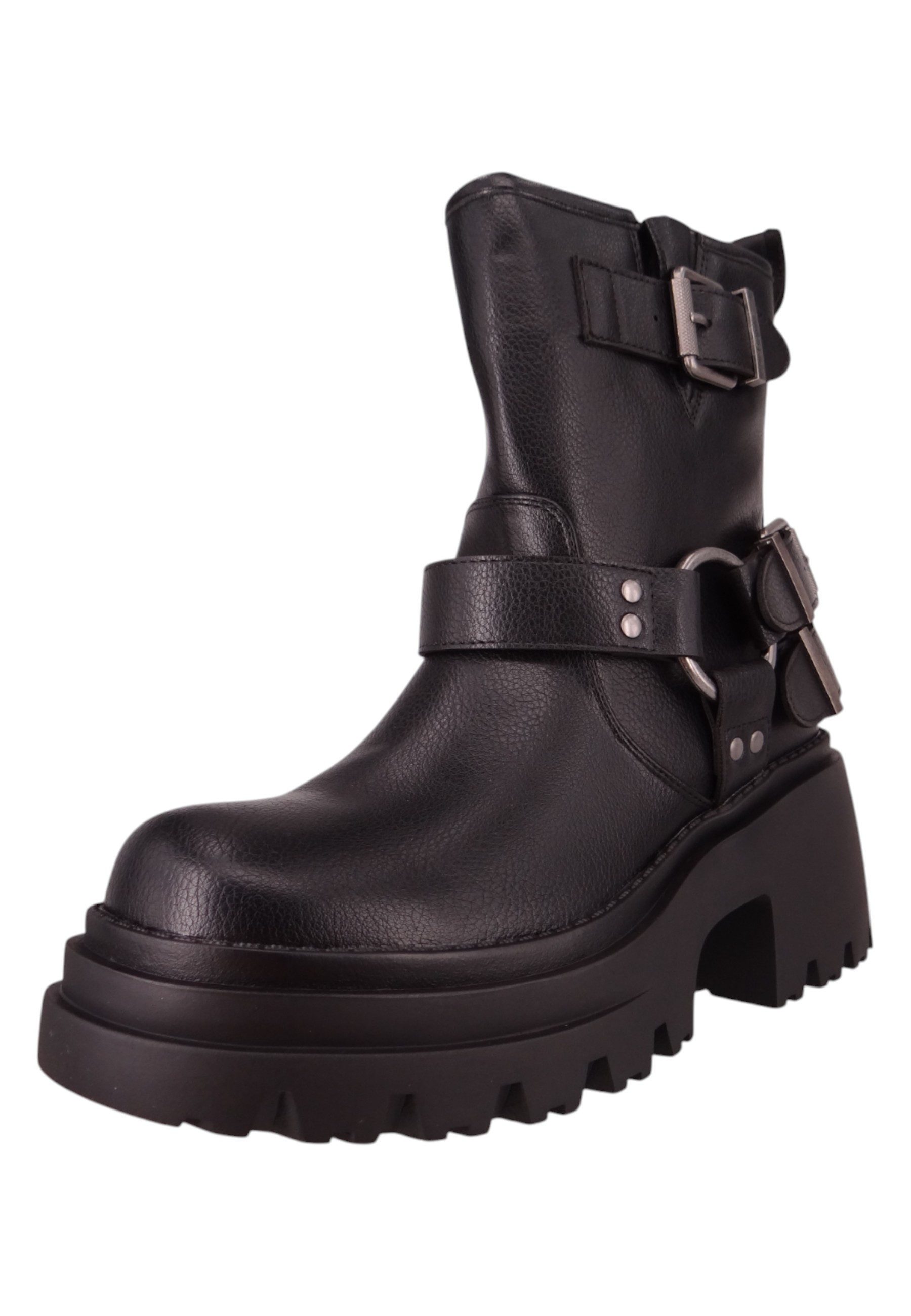 Buffalo 1220067 Bravr Biker Lo Black Stiefelette