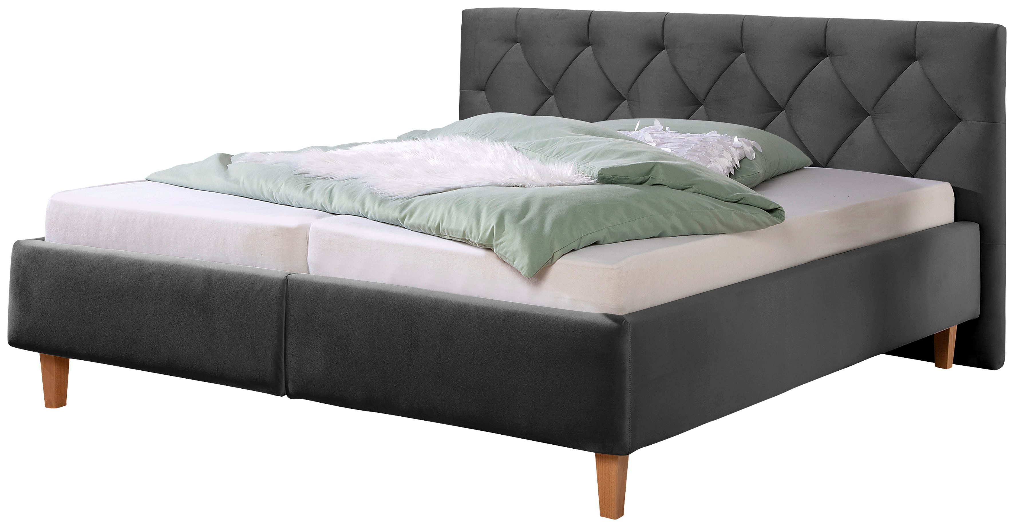 Home affaire Polsterbett "Sunley 100", Kreuzsteppung, Kopfteilhöhe 102 cm, günstig online kaufen