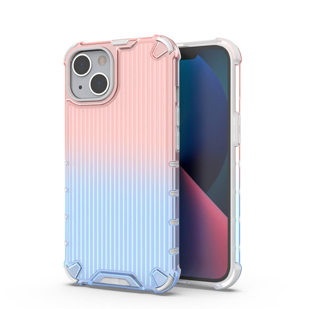 Hurtel Handyhülle Schutzhülle Handycover Stoßschutz 6,1 Zoll, Farbverlauf, TPU-Rahmen, PC-Rückseite, erhöhte Kanten
