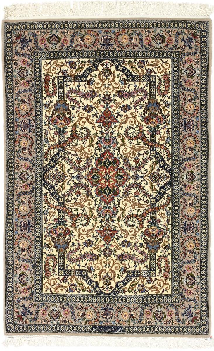 Orientteppich Isfahan Signiert Seidenkette 112x170 Handgeknüpfter Orientteppich, Nain Trading, rechteckig, Höhe: 6 mm | Kurzflor-Teppiche