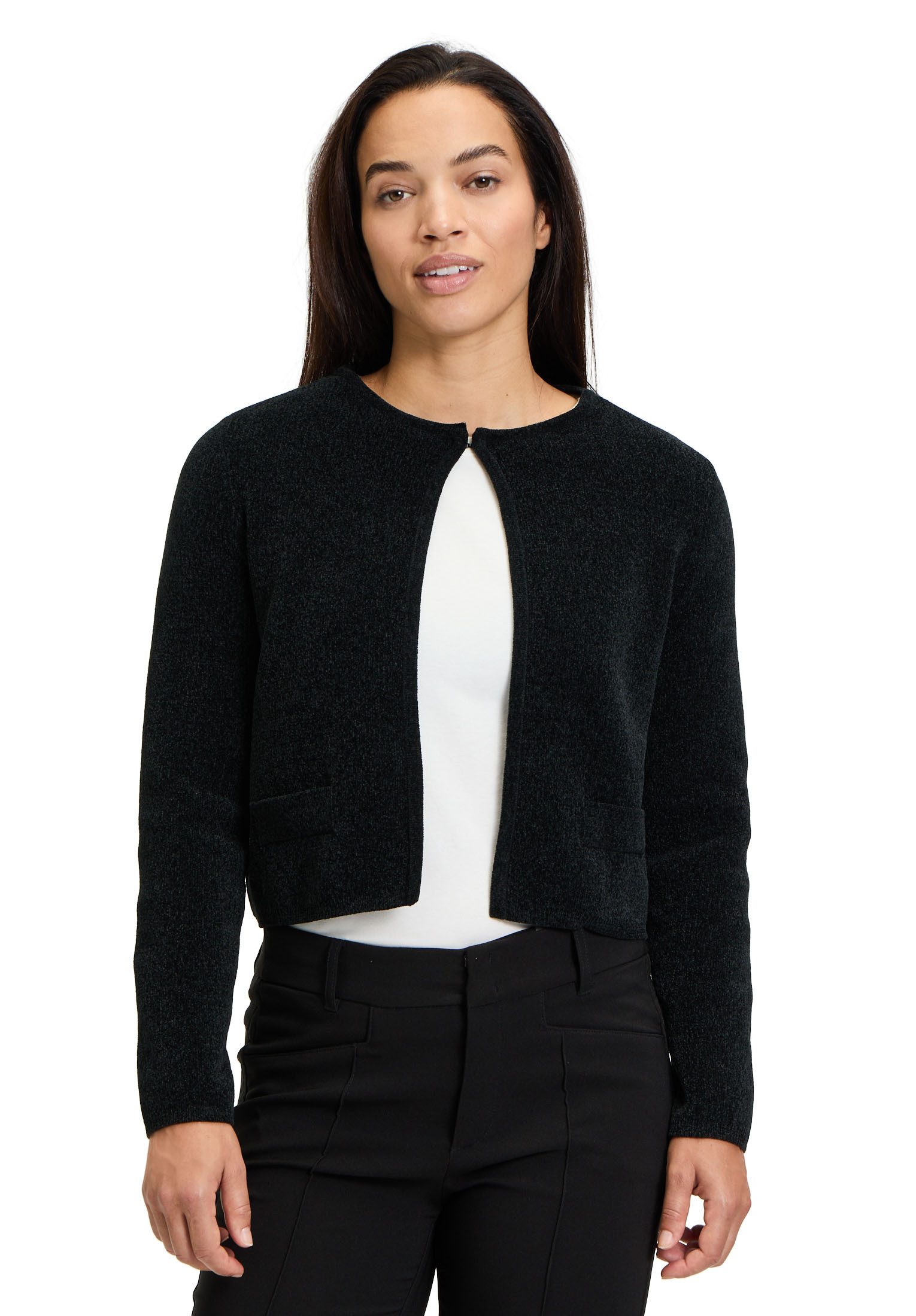 Cartoon Strickjacke Cartoon Strick-Cardigan mit Rundhalsausschnitt günstig online kaufen