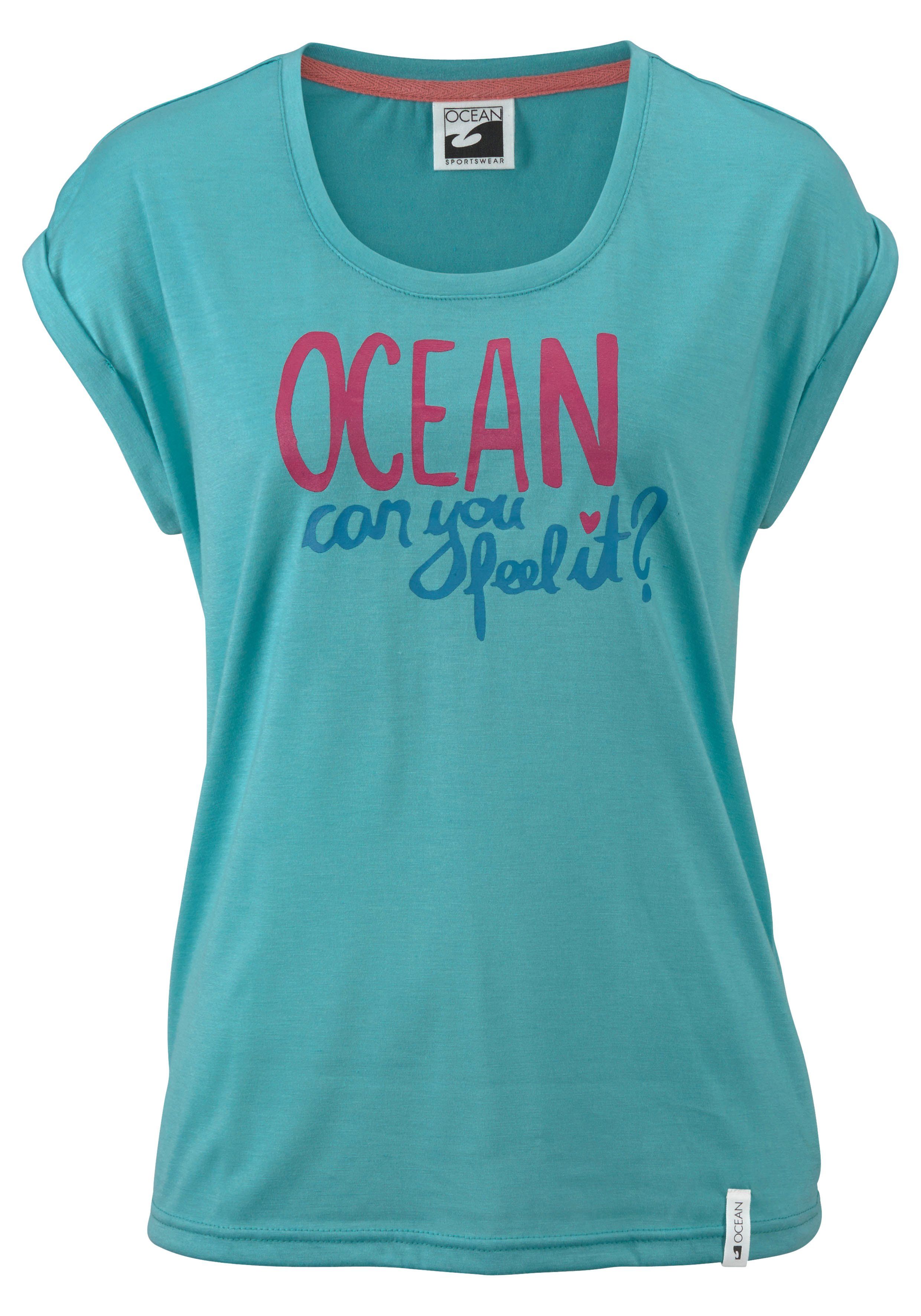 (Packung, Sportswear Schwarz T-Shirt 2er-Pack) Ocean Viskose-Qualität -Türkis in