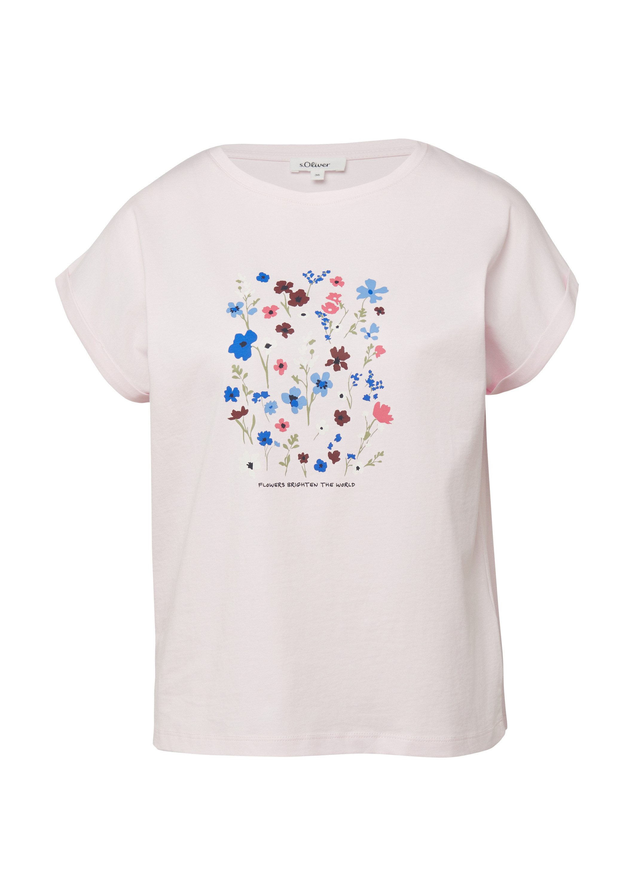 s.Oliver Kurzarmshirt T-Shirt T-Shirt mit Frontprint im Relaxed Fit