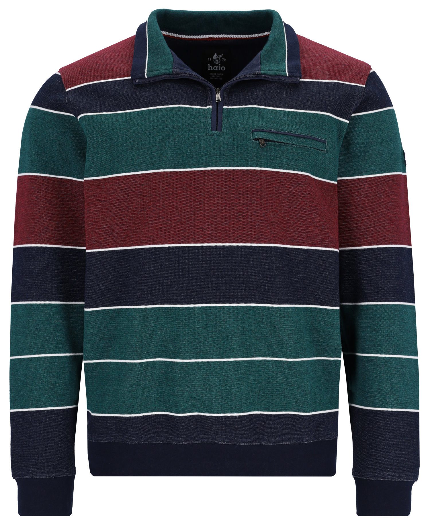 Hajo Sweatshirt Herren Sweatshirt mit Troyerkragen günstig online kaufen