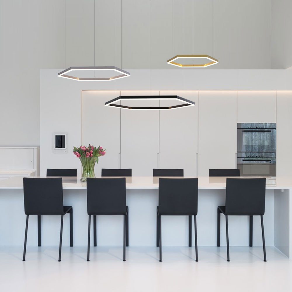 Aluminium Dimmbar Home), Pendelleuchte Hänge-Kombination LED mit oder 3-flammig (Smart s.luce Alu-Gebürstet, Hexa 2-flammig ZigBee Warmweiß - Direktes Licht