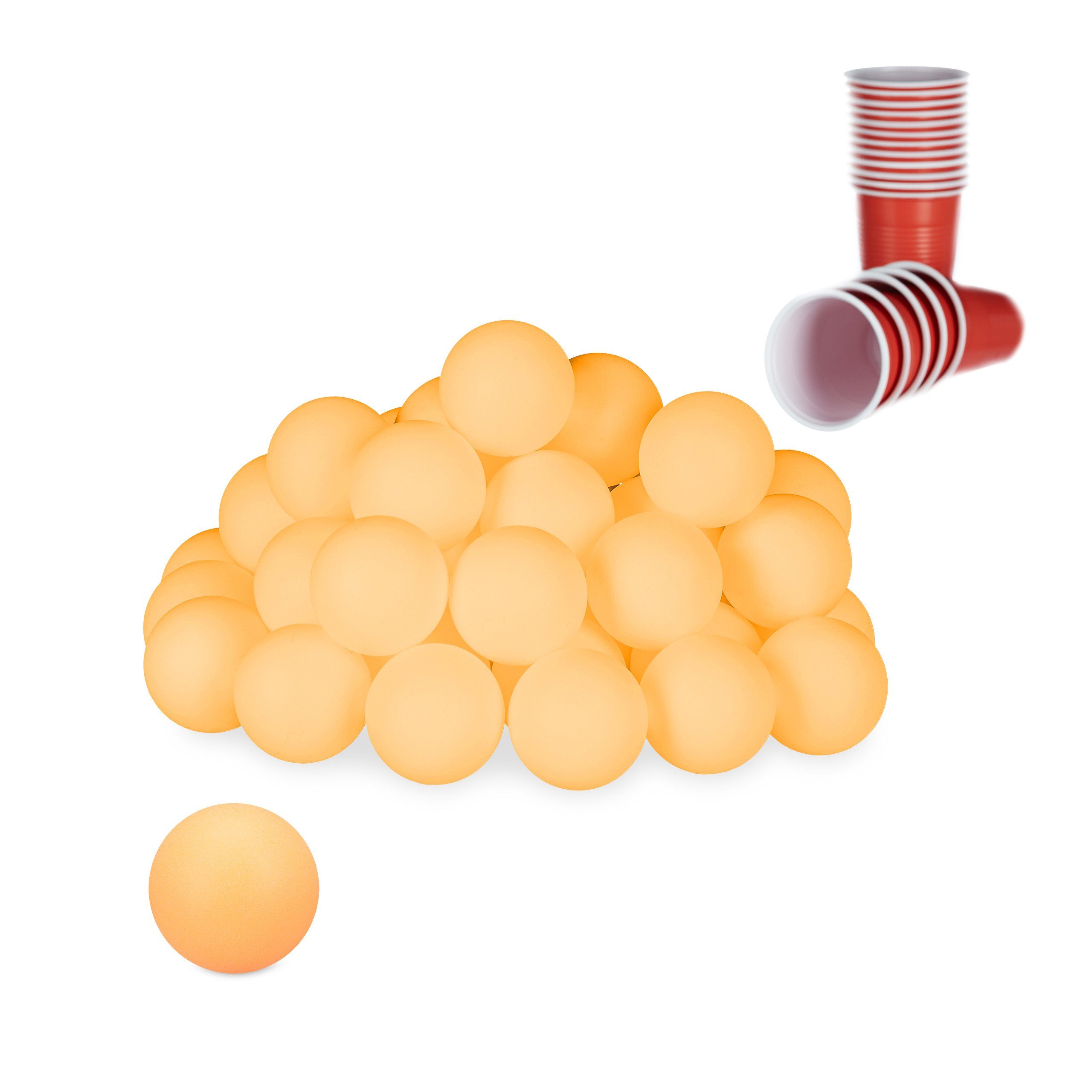 relaxdays Tischtennisball Beer Pong Bälle orange (48-St)