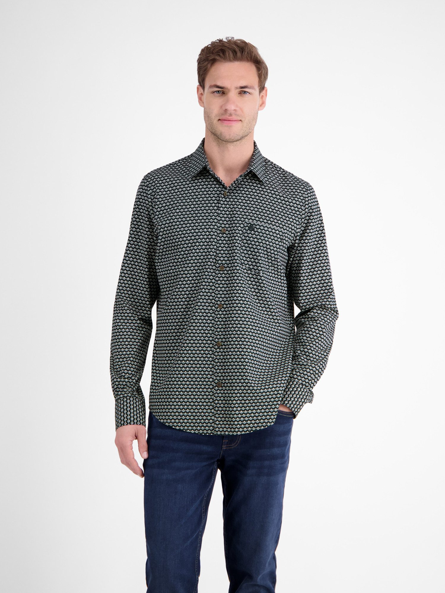 LERROS Langarmhemd LERROS Langarmhemd mit grafischem Muster günstig online kaufen