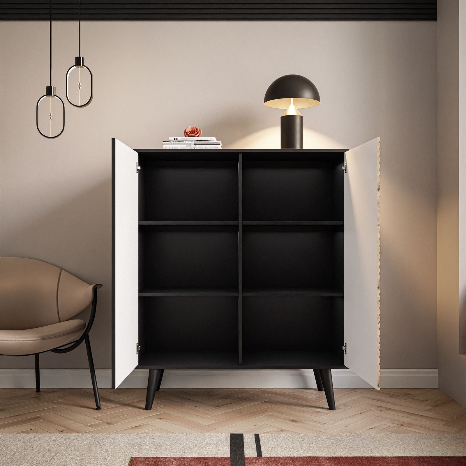 Lookway Hochschrank CONE KD104 Zweitüriger Anrichte Breite: 104 cm