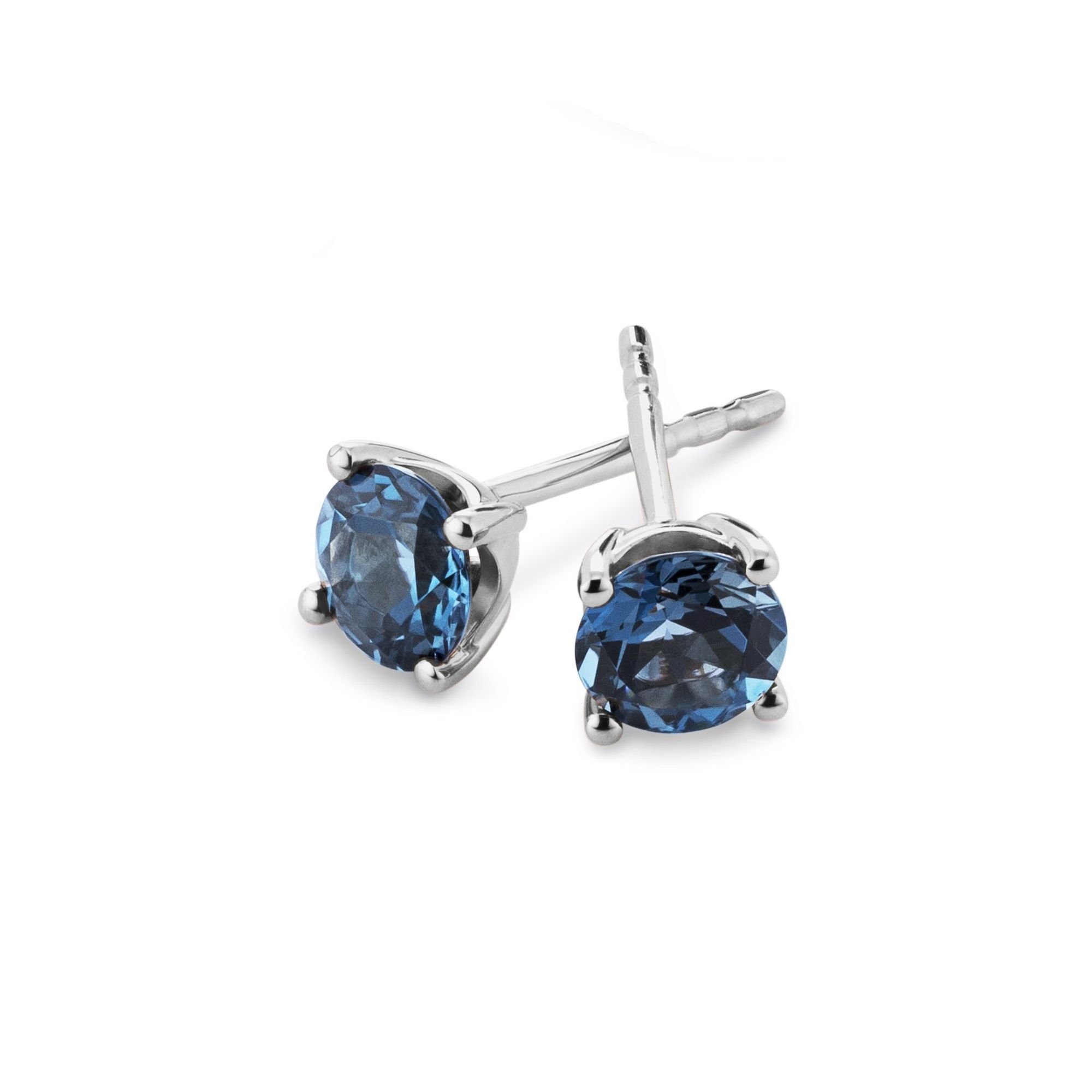 Schmuckset Mit Blauen Diamant-Ohrringen & Halskette + Beutel - Hypoallergen, Aus Kupfer, Für Damen