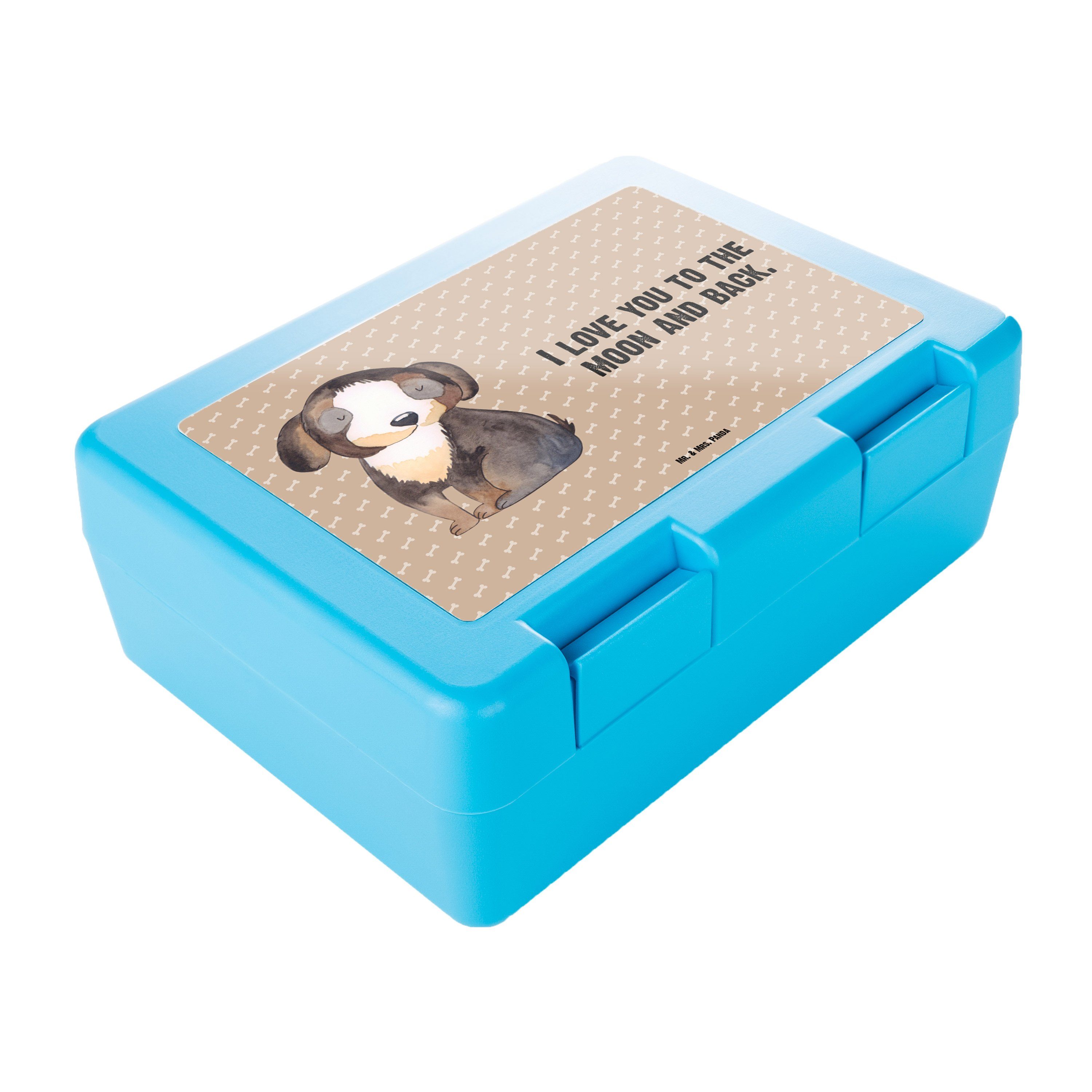 Geschenk, Brotzeitbox, Mrs. - & Hundeglück Hundebesitzer, Panda Kunststoff, entspannt - Hund Mr. (1-tlg) Butterdose f, Premium