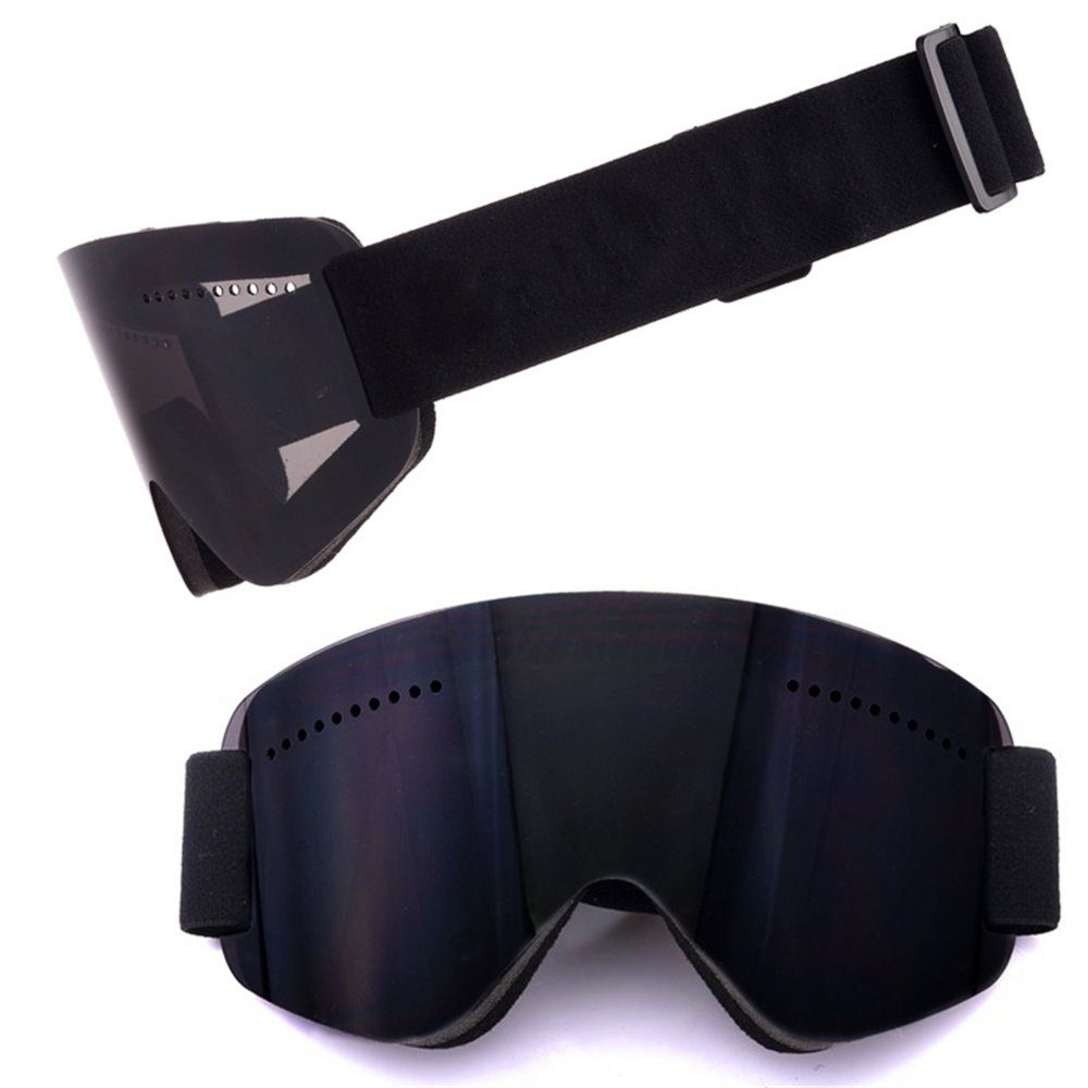 für Erwachsene, Antibeschlag-Schneebrille Skibrille Schwarz Rouemi Skibrille Bergsteiger für