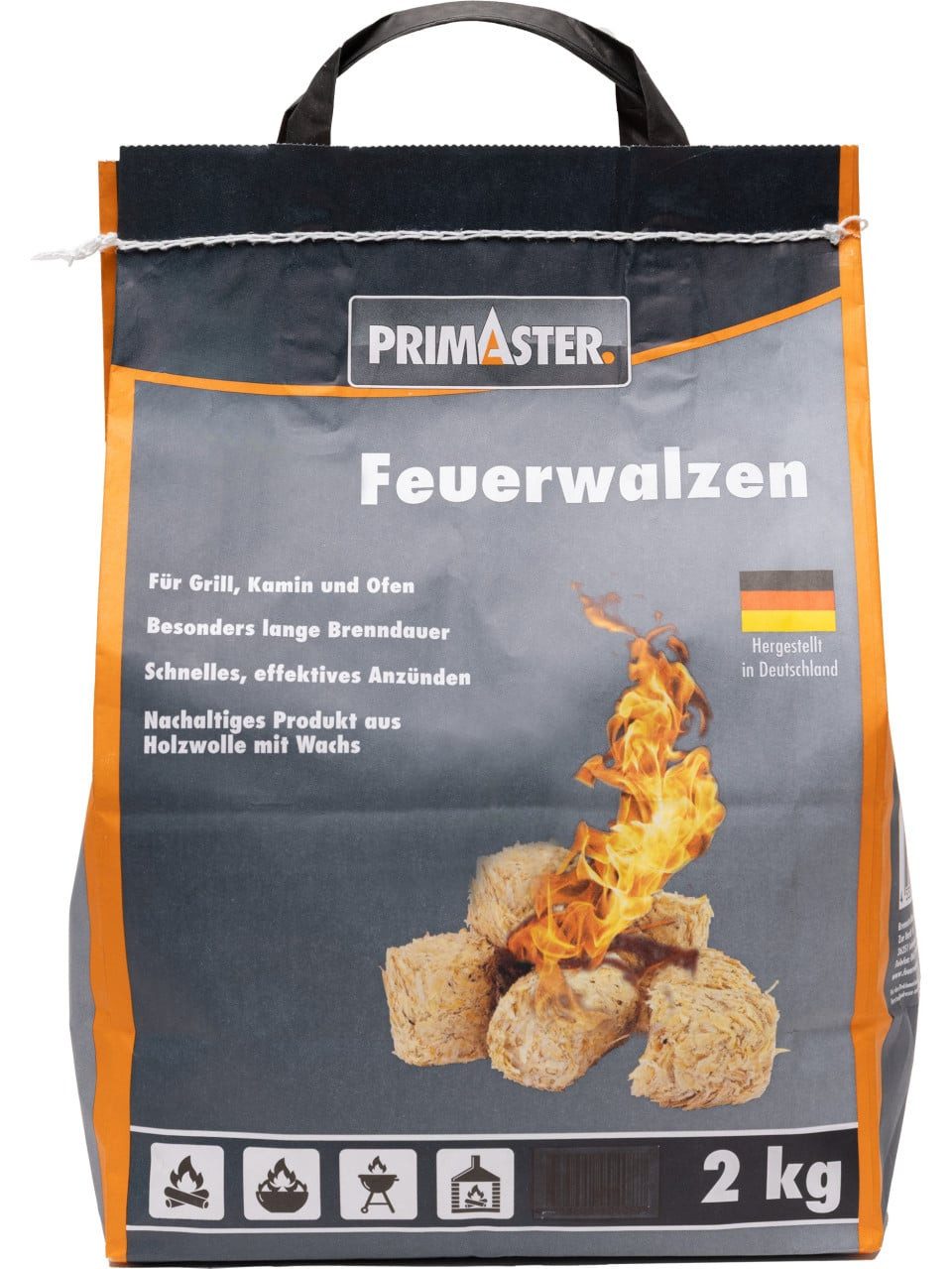 Primaster Grillanzünder Primaster Kamin-/Grillanzünder Feuerwalze 2 kg, 2 l