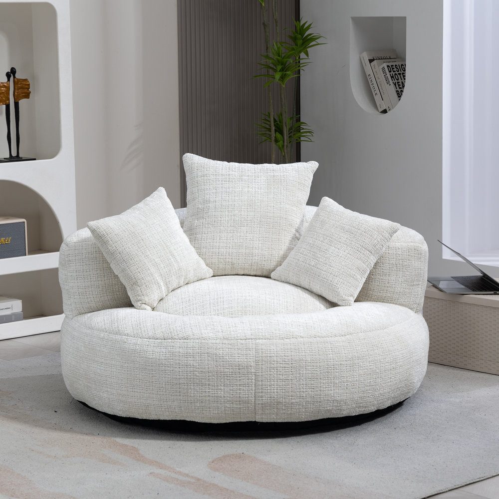 Odikalo Sitzsack Lazy Chenille Sofa Einzelsofa mit drei Kissen (Durable Komfort Lounger hohen Rücken Sitzsack Stuhl Couch für Erwachsene und Kinder, Indoor & Outdoor, Single Gaming Sofa Stuhl für Schlafzimmer, Büro)