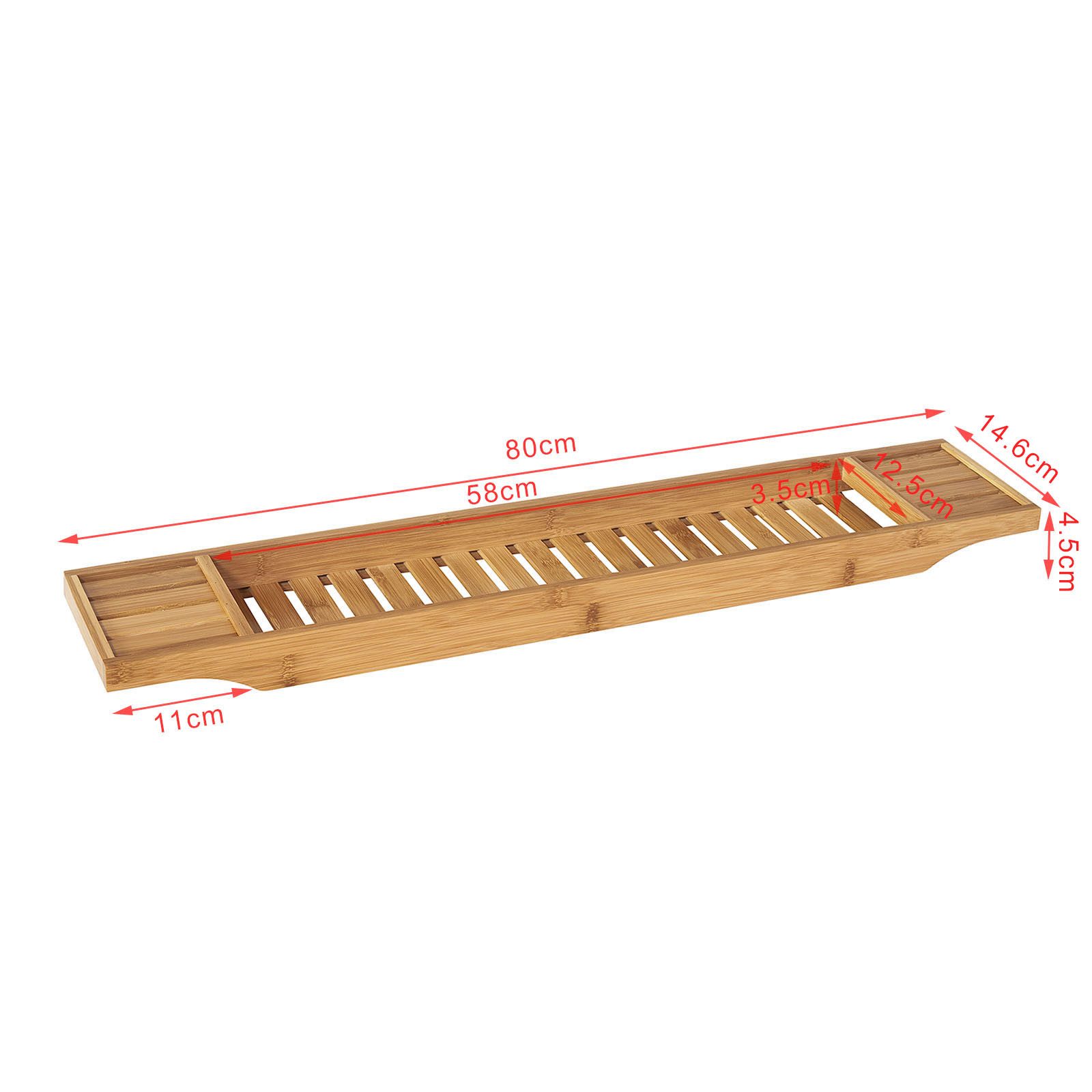 SoBuy Badewannenablage FRG212, Badewannenbrett Badewannenauflage Wannenbrücke aus Bambus – Bild 5 von 5