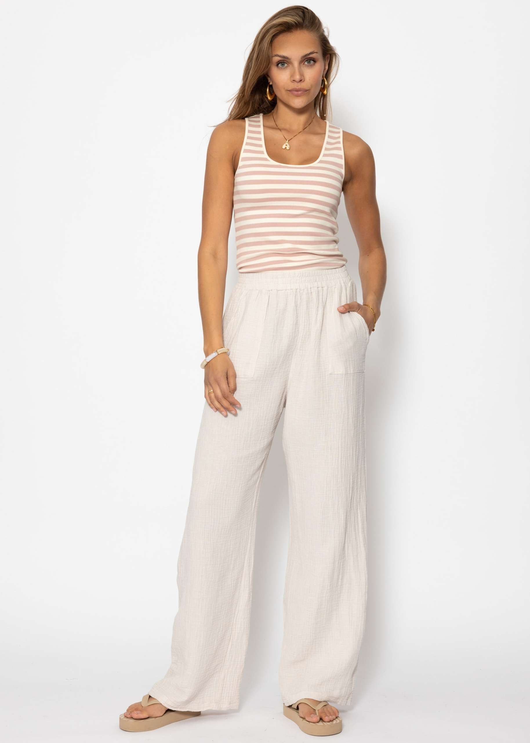 SASSYCLASSY Stoffhose Musselin Hose Damen aus günstig online kaufen