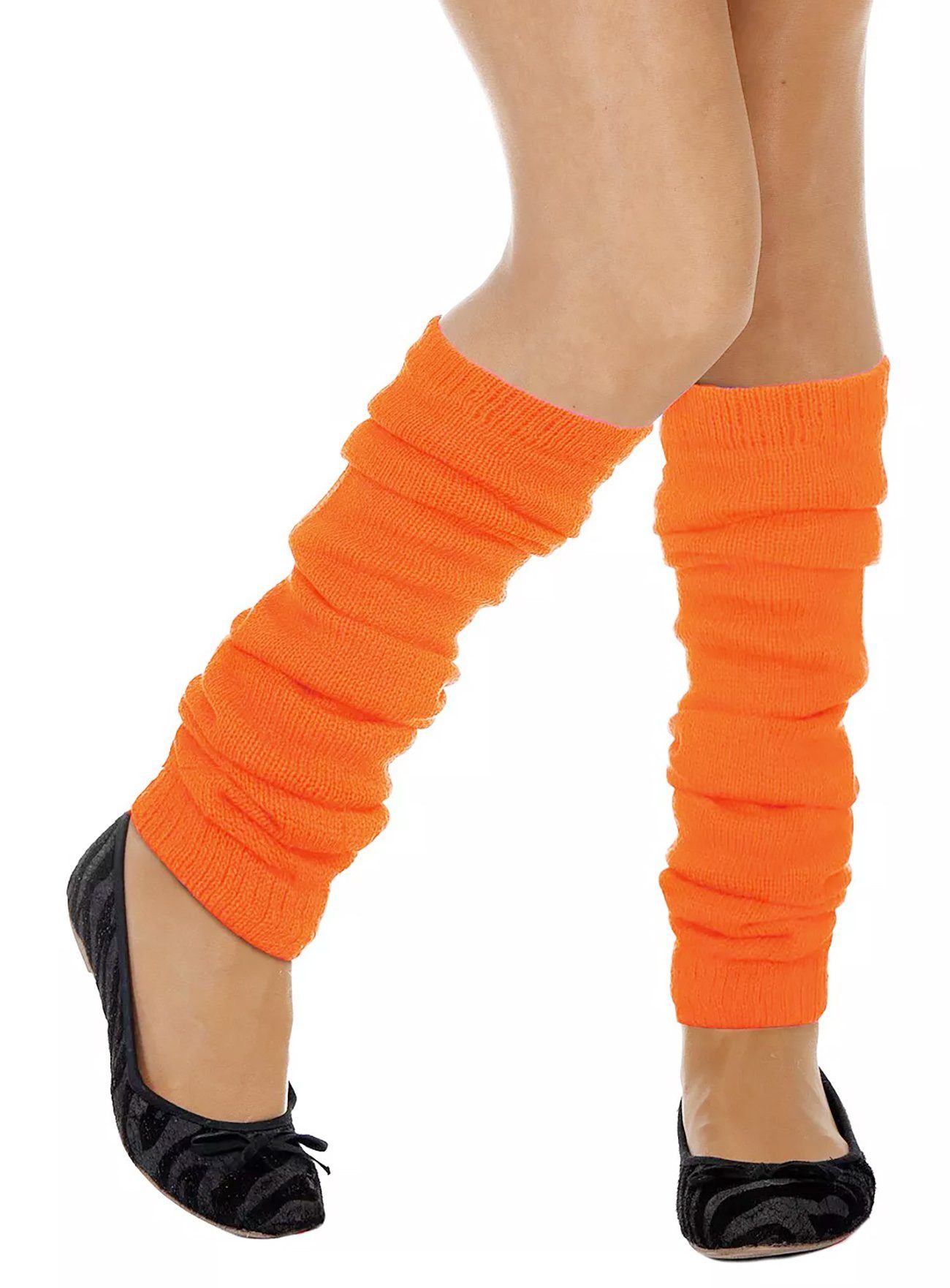Metamorph Kostüm Beinwärmer orange - Kostüm Stulpen Fasching Karnev, Schöne Stulpen für Sport-Outfits, Festivals und 80er Jahre Kostüme