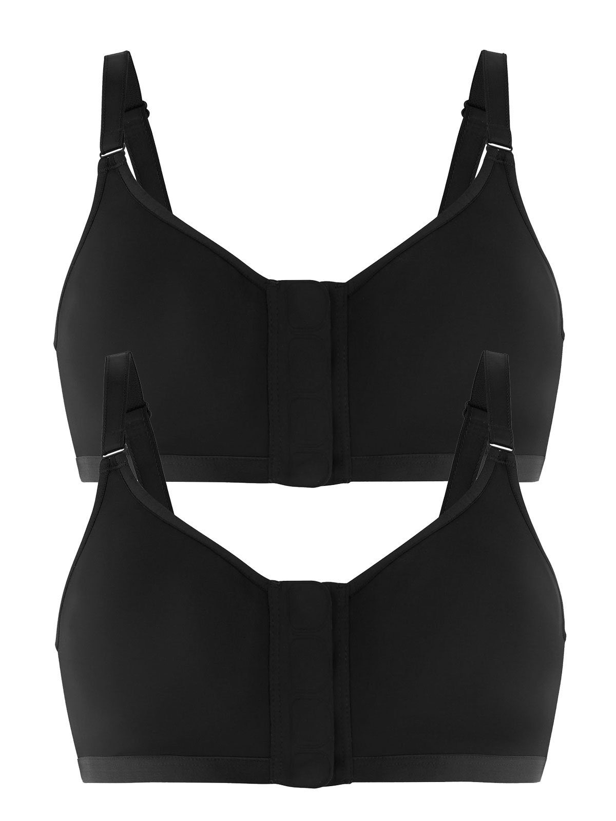 Felina Set: Bügelloser BH 2er Pack Vorderverschluss-BH ohne Bügel Beyond Bas (Spar-Set, 2-tlg) -