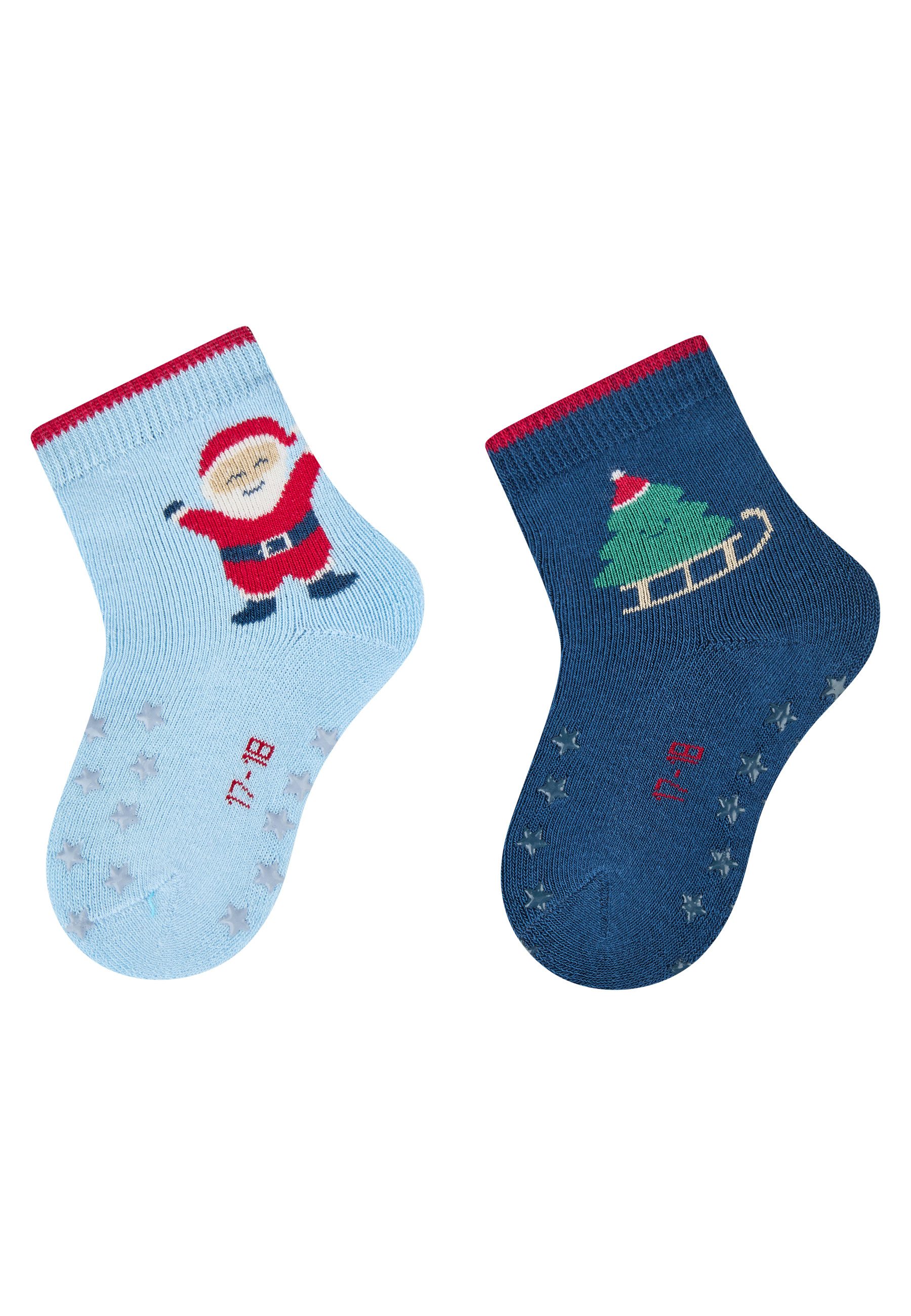 Sterntaler® ABS-Socken ABS Krabbelsocken 2er-Pack Santa (2-Paar, 2er-Pack)