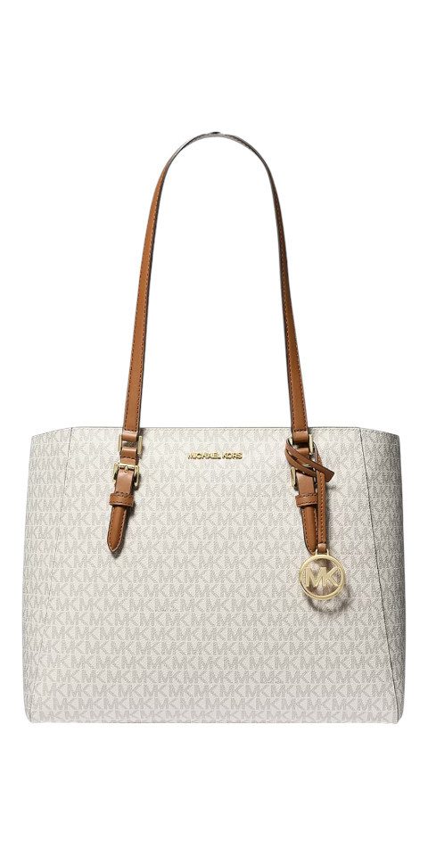 MICHAEL KORS Handtasche Michael Kors Charlotte Large Tote 3in1 Leder Vanilla Schultertasche