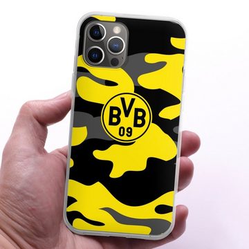DeinDesign Handyhülle BVB Borussia Dortmund Fanartikel BVB Camo, Apple iPhone 12 Pro Max Silikon Hülle Bumper Case Handy Schutzhülle