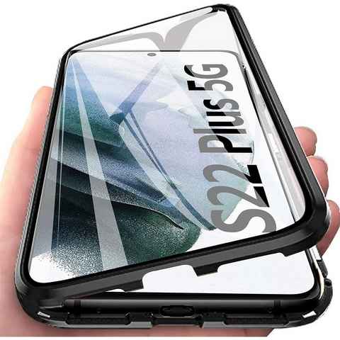 CoolGadget Handyhülle Metall Magnet Handy Case für Samsung Galaxy S22 Plus 6,55 Zoll, Hülle 360 Grad Schutz Cover Gehärtetes Glas für Samsung S22 Plus