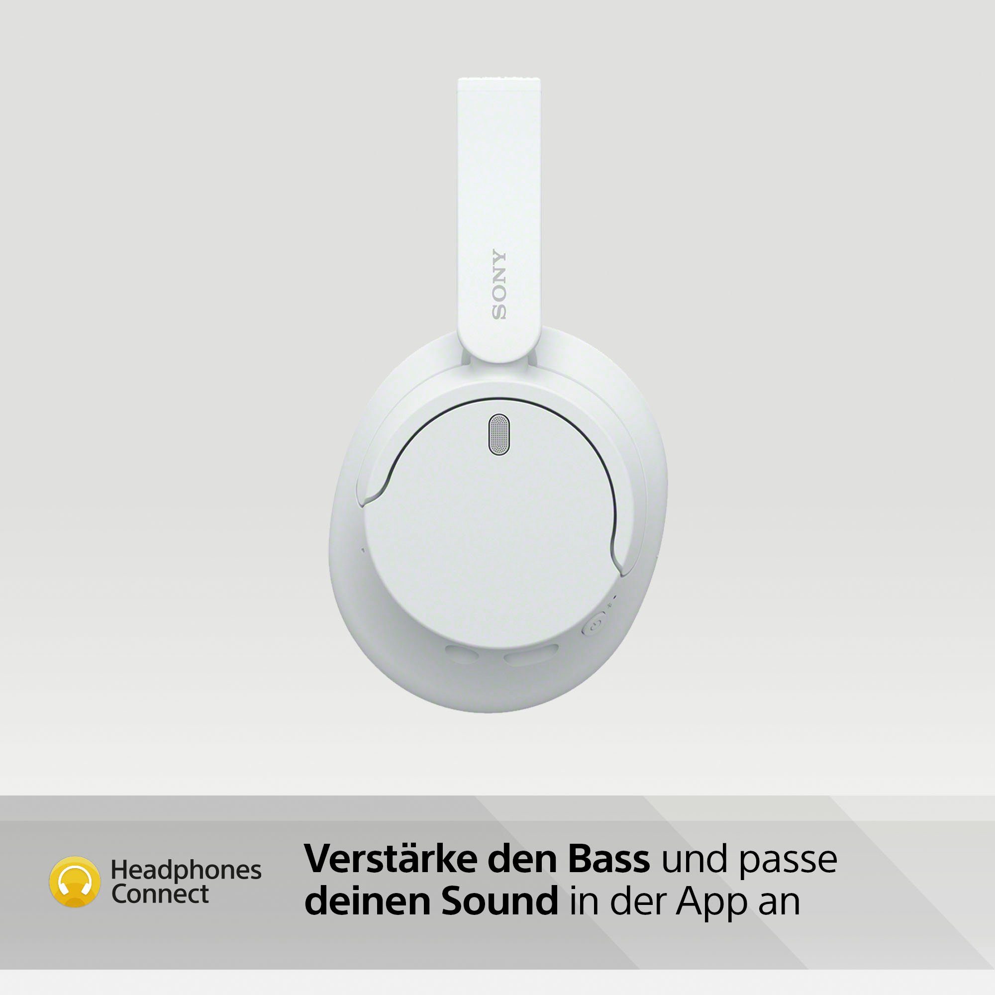 und Sprachsteuerung, Alexa, Anrufe Assistant, Ladestandsanzeige, Weiß Multi-Point-Verbindung, Sony Bluetooth) Musik, für LED integrierte (Freisprechfunktion, Google Siri, Over-Ear-Kopfhörer WH-CH720N Steuerung Noise-Cancelling,